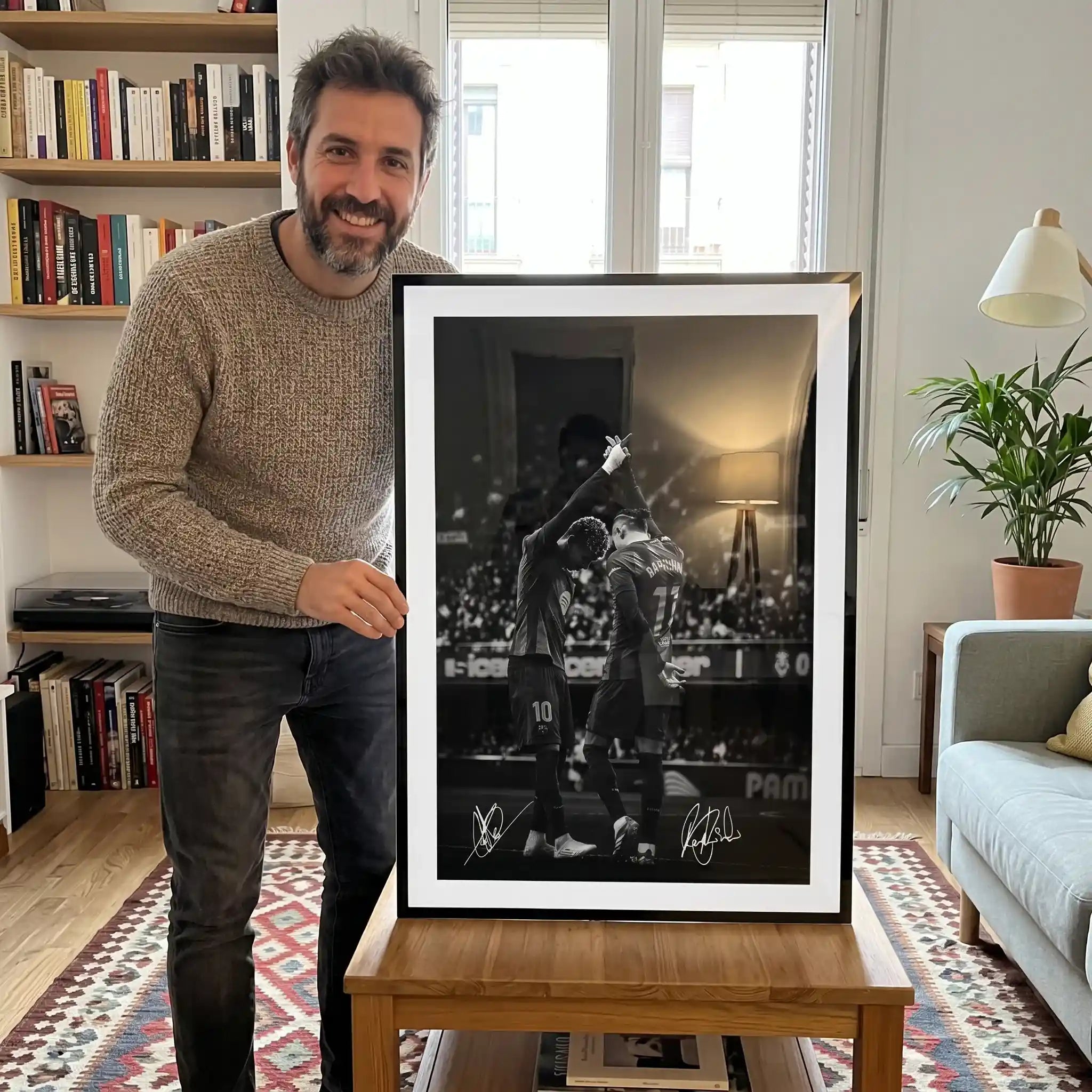 Cuadro Póster Lamine Yamal y Raphinha | Decoración de Fútbol