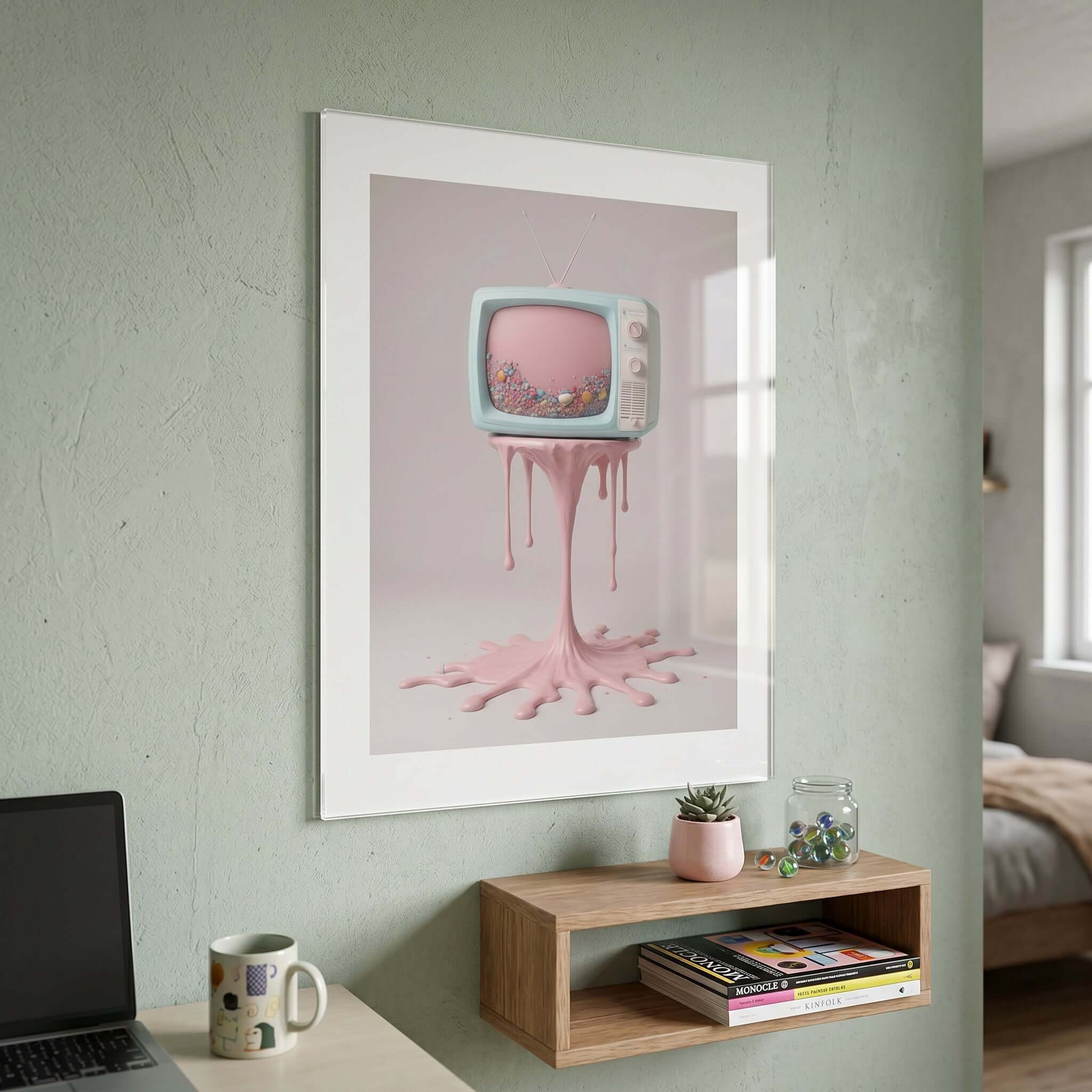 Cuadro Póster TV Vintage Derretida | Decoración Surrealista