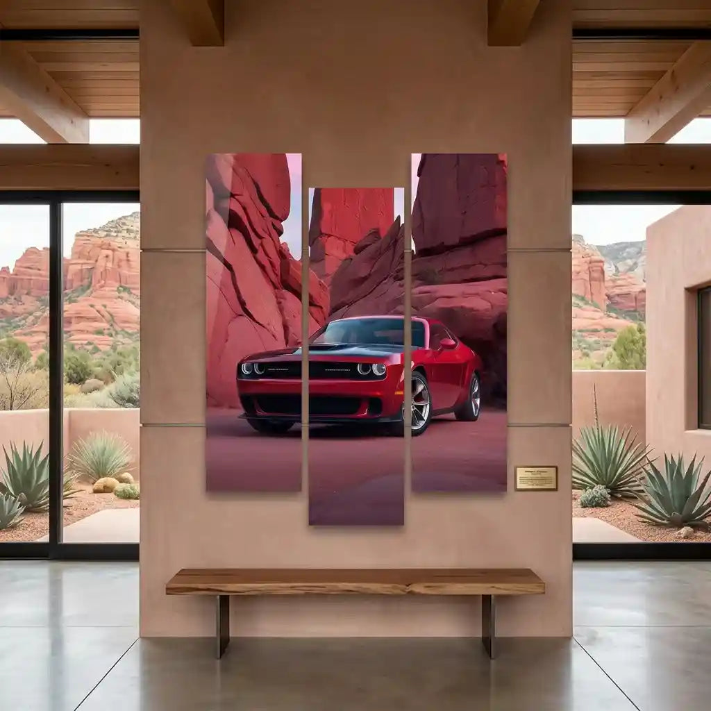 Cuadro Dodge Challenger Rojo | Furia del Cañón
