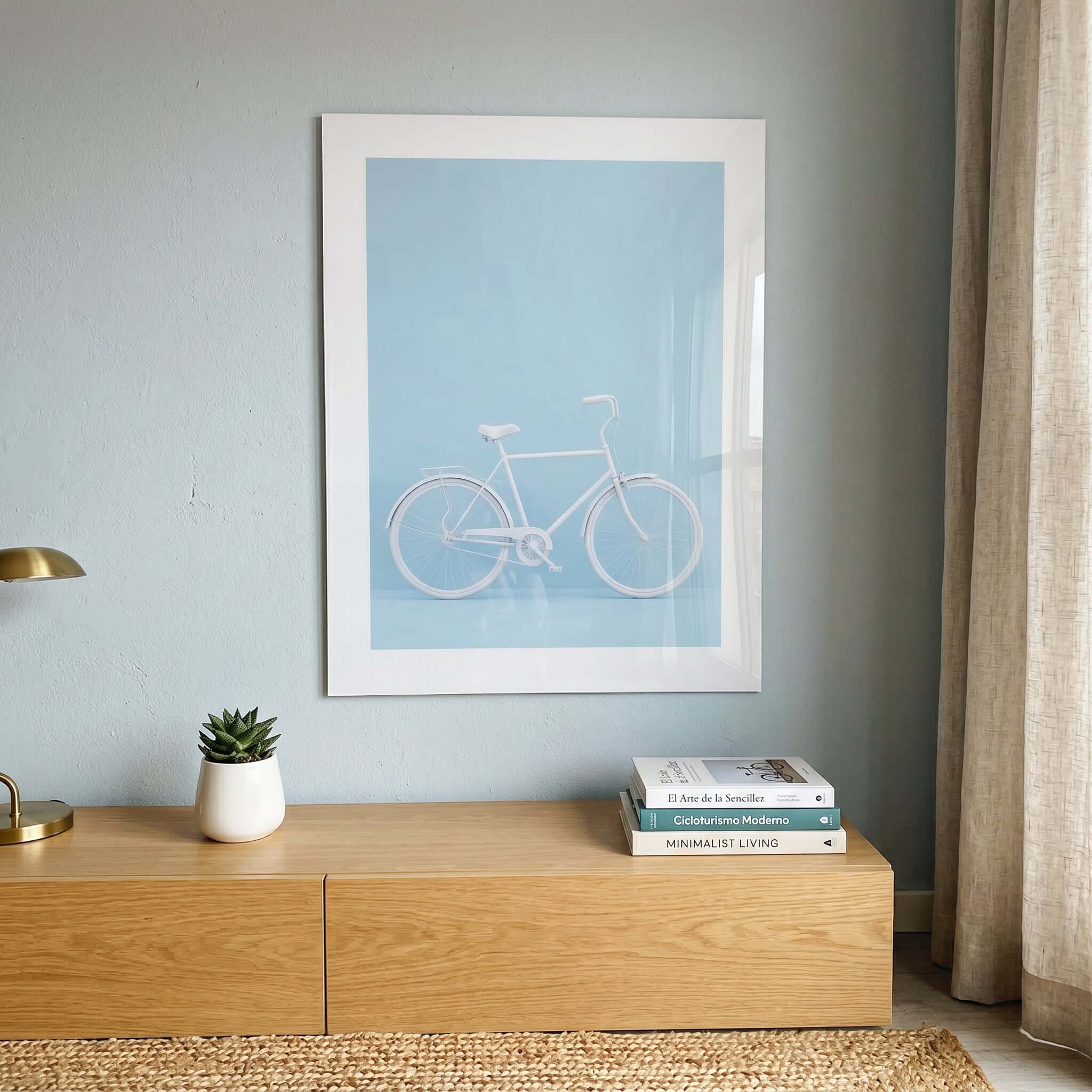 Cuadro Póster Bicicleta Azul | Decoración Minimalista