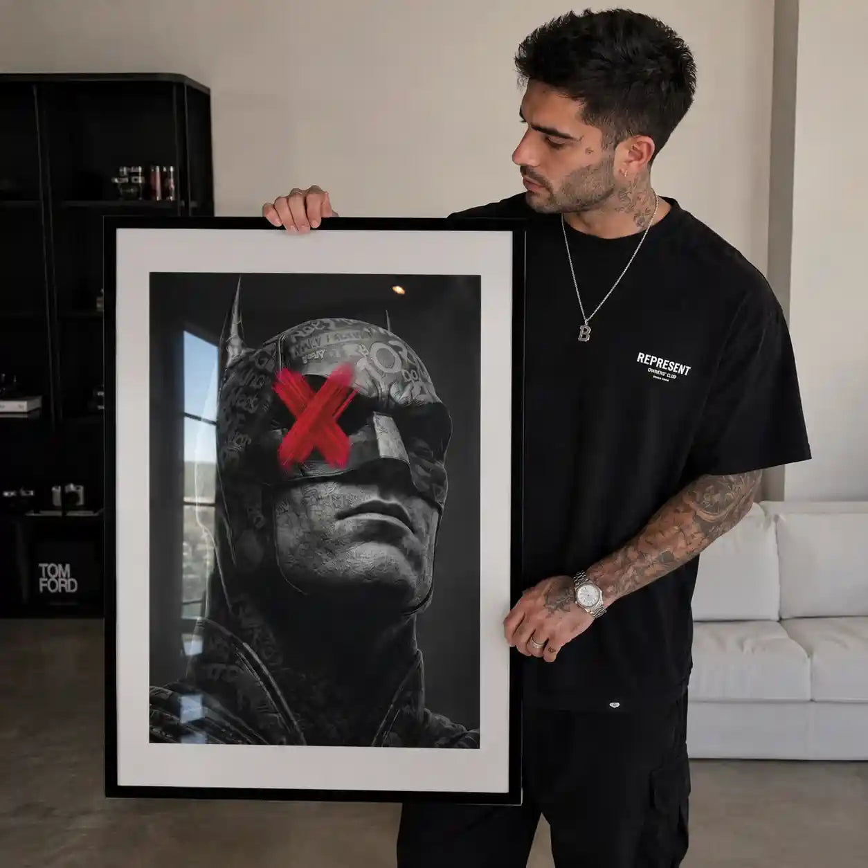 Cuadro Dark Hero| Batman Red X | Decoración Oscura y Cinematográfica