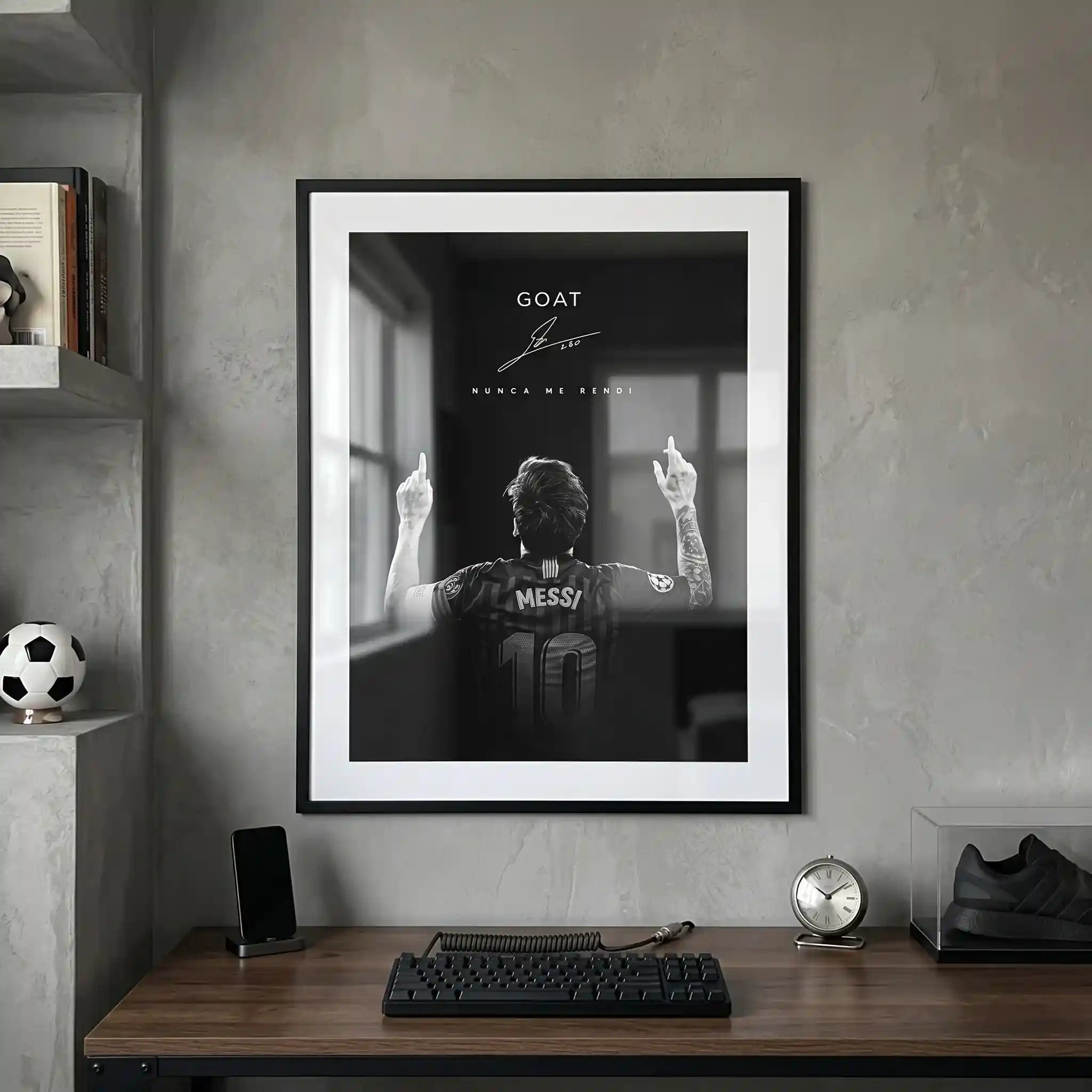 Cuadro Póster Lionel Messi GOAT | Decoración de Fútbol