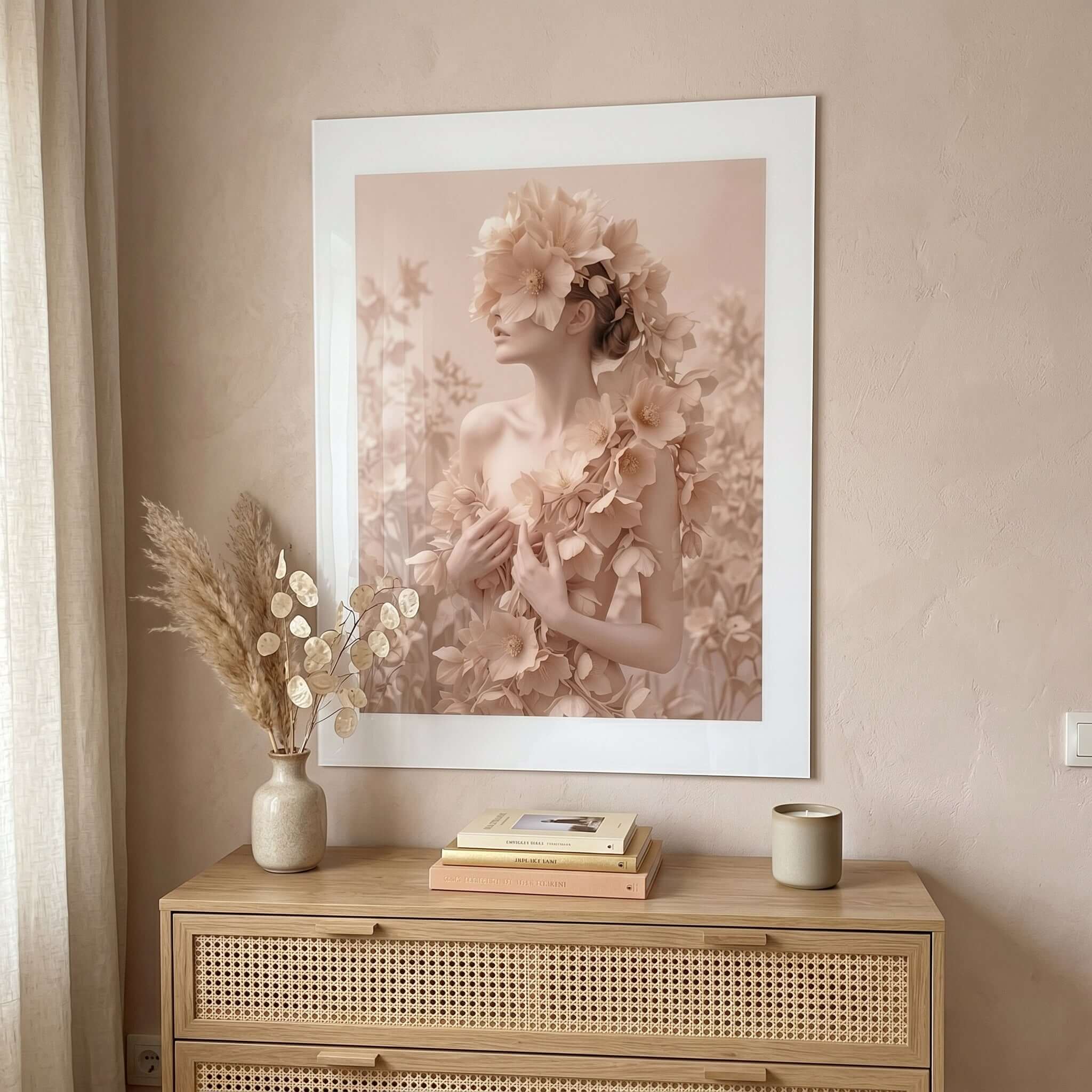 Cuadro Póster Mujer con Flores | Decoración Elegante