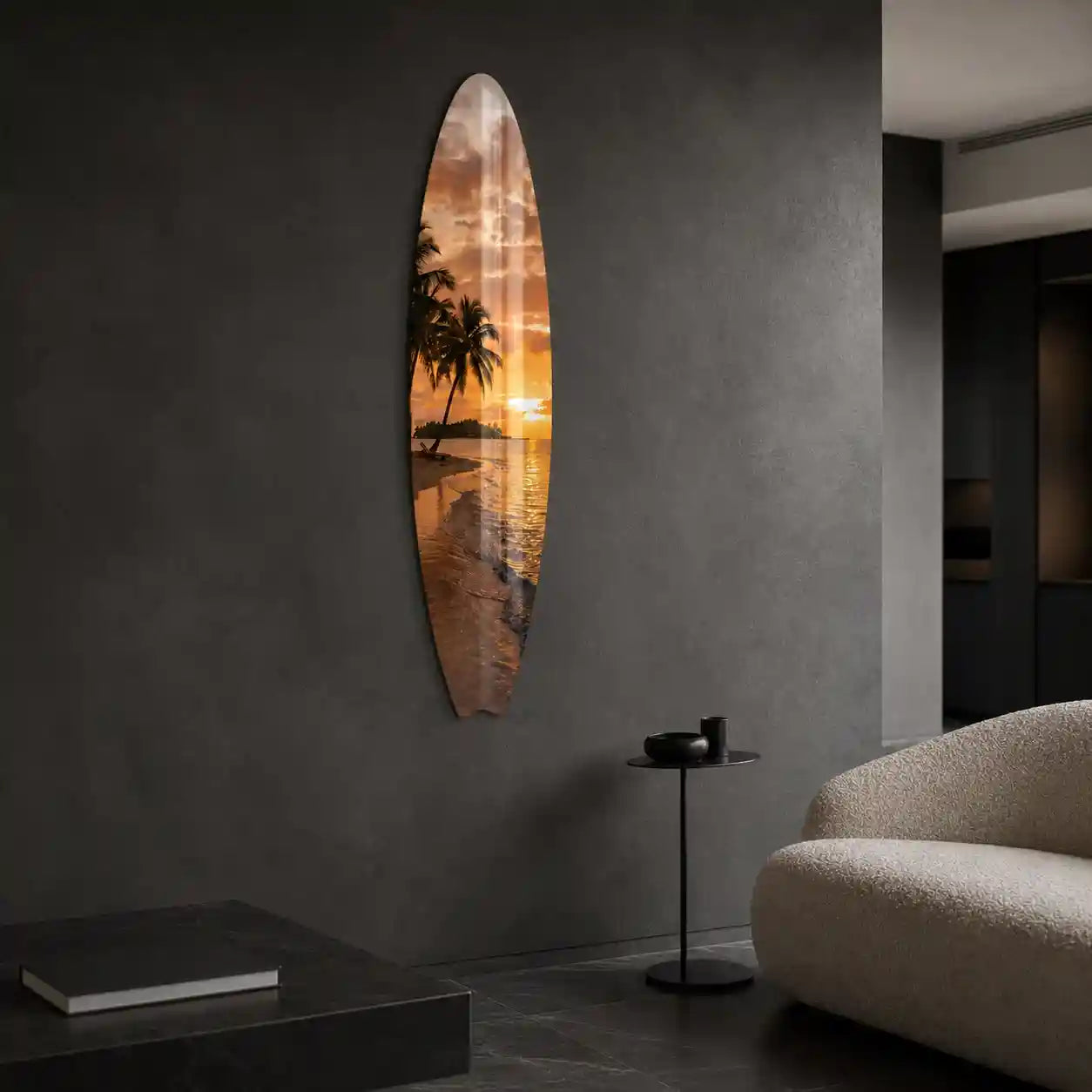 Cuadro Tabla de Surf | Atardecer Tropical