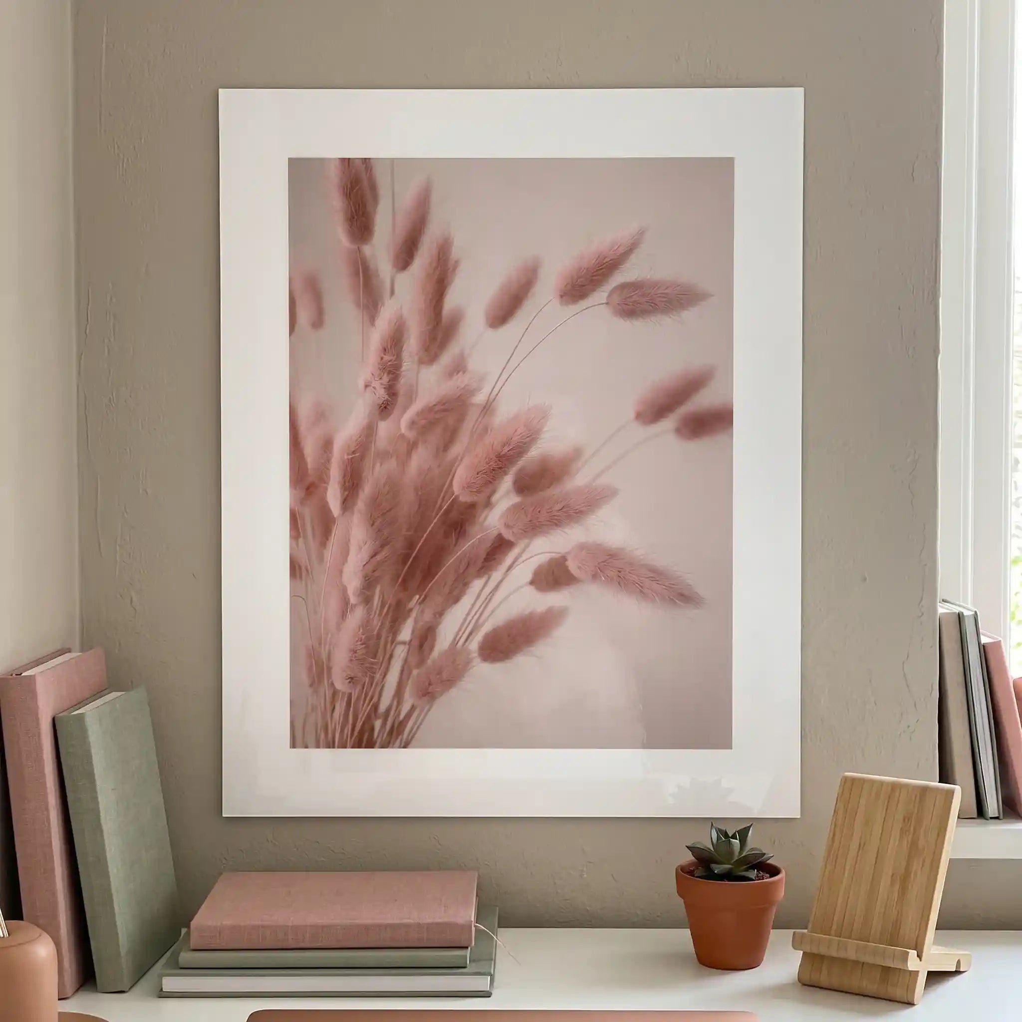 Cuadro Póster Espigas Rosa | Decoración Natural Delicada