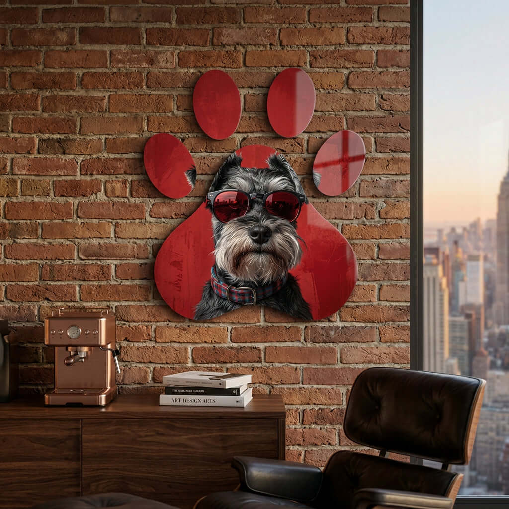 Cuadro Huella de Perro con Gafas | Decoración Urbana