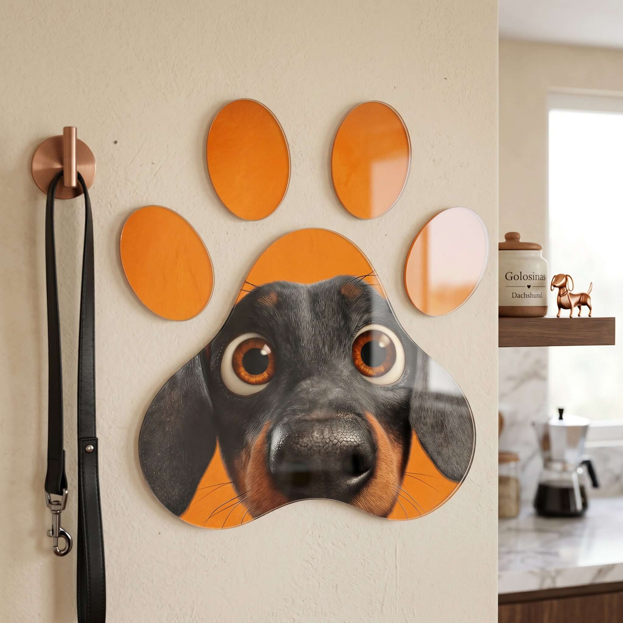 Cuadro Huella de Cachorro con Ojos Grandes | Decoración Divertida