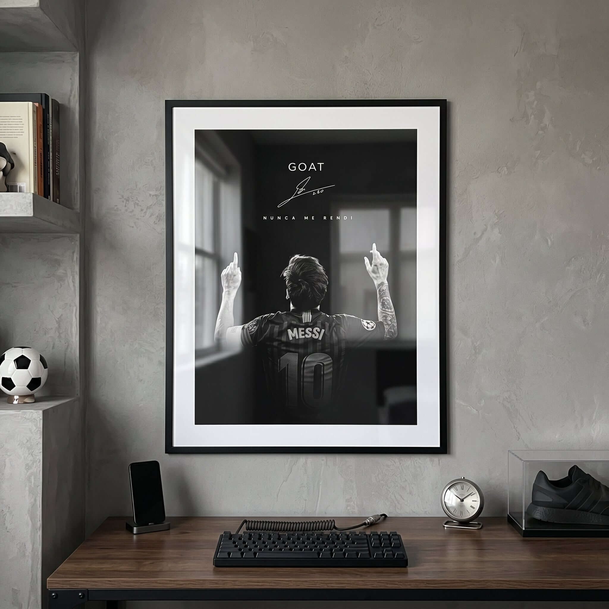 Cuadro Póster Lionel Messi GOAT | Decoración de Fútbol