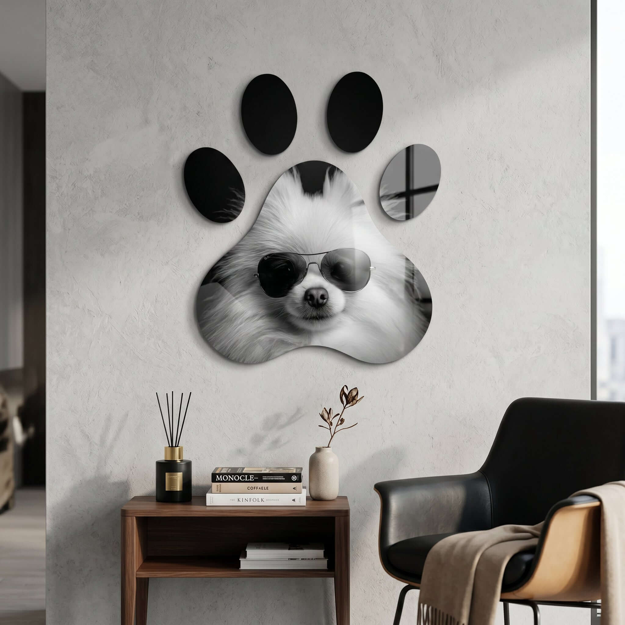 Cuadro Huella de Perro con Gafas | Decoración Moderna