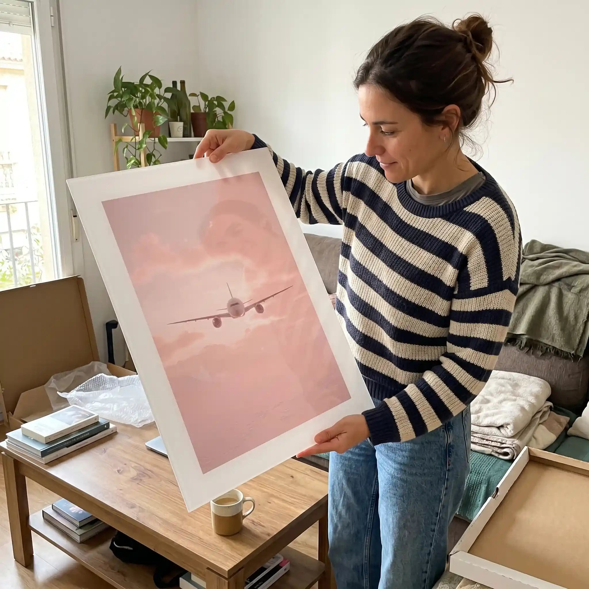 Cuadro Póster Pink Flight | Vuelo entre Nubes