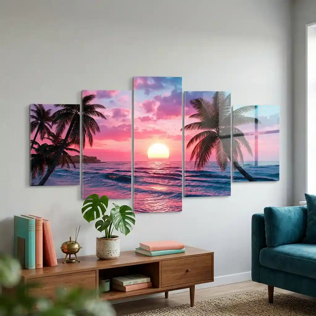 Cuadro de Metacrilato Atardecer Tropical | Decoración de Playa