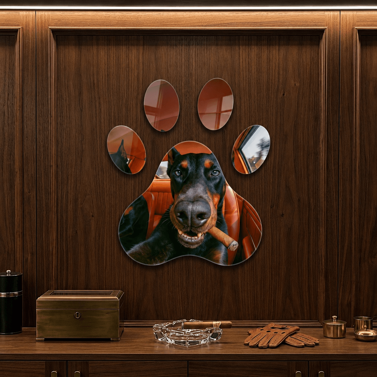 Cuadro Huella de Perro Motero | Decoración Original