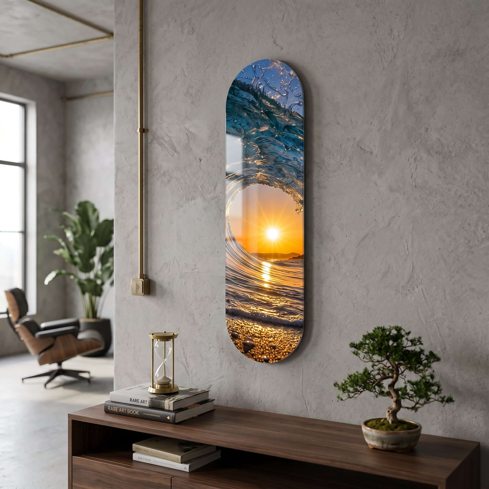 Cuadro Patineta con Atardecer en el Mar | Decoración Urbana