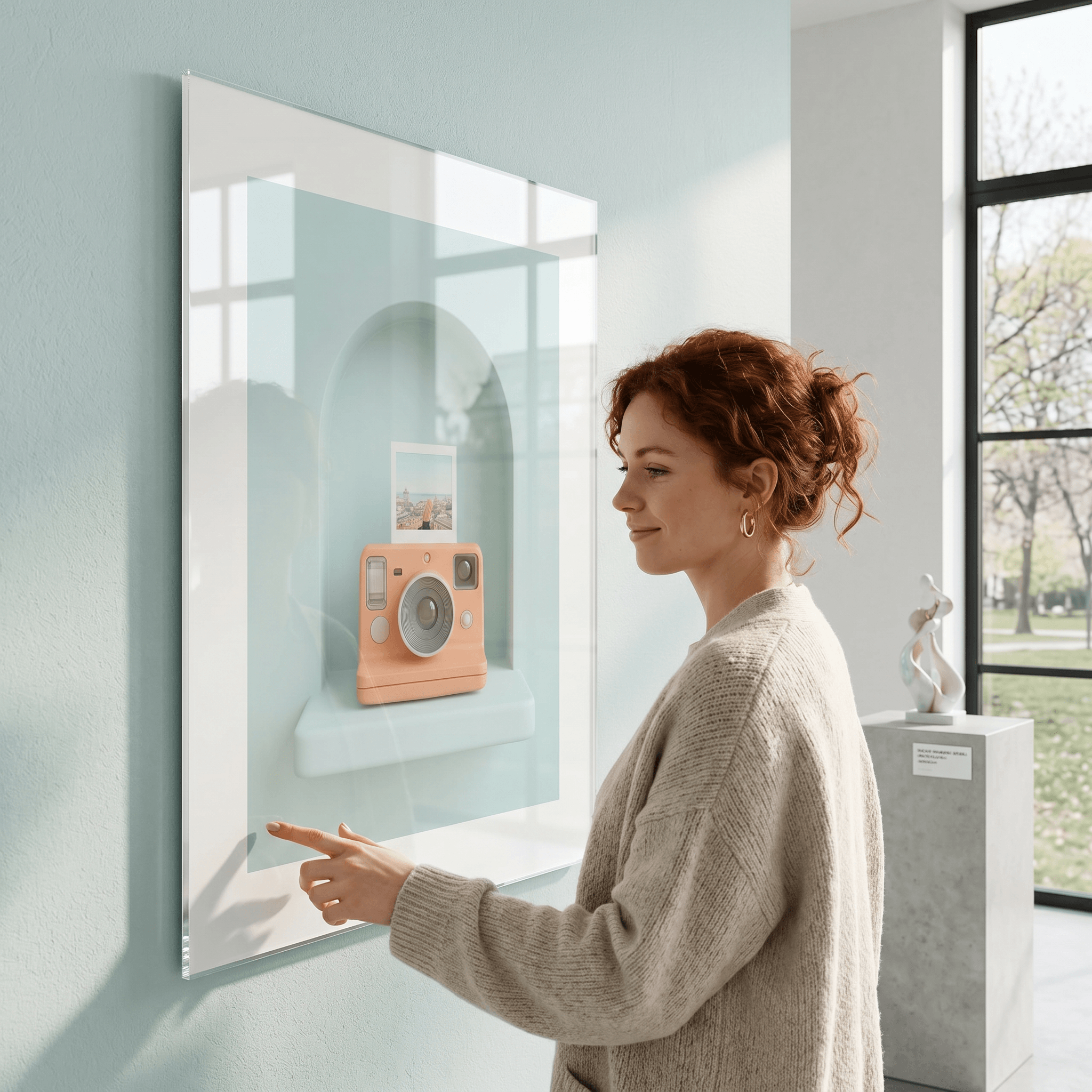 Cuadro Póster Cámara Polaroid Coral | Decoración Minimalista