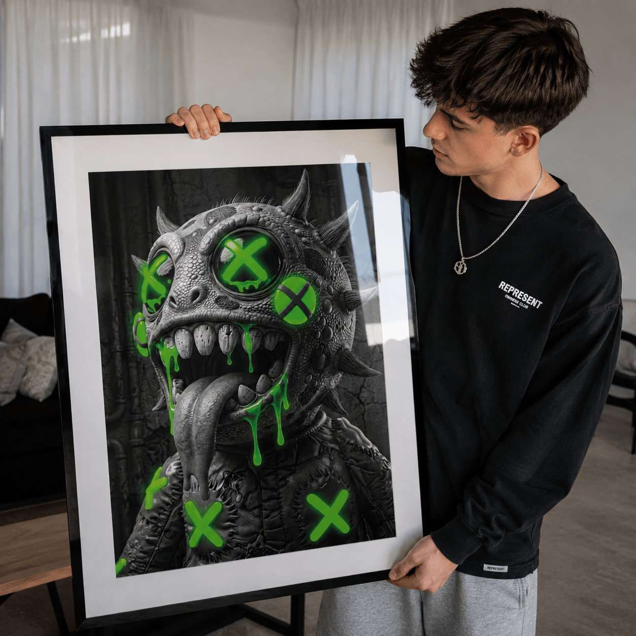 Cuadro Póster Monstruo Urbano | Decoración Oscura Neón