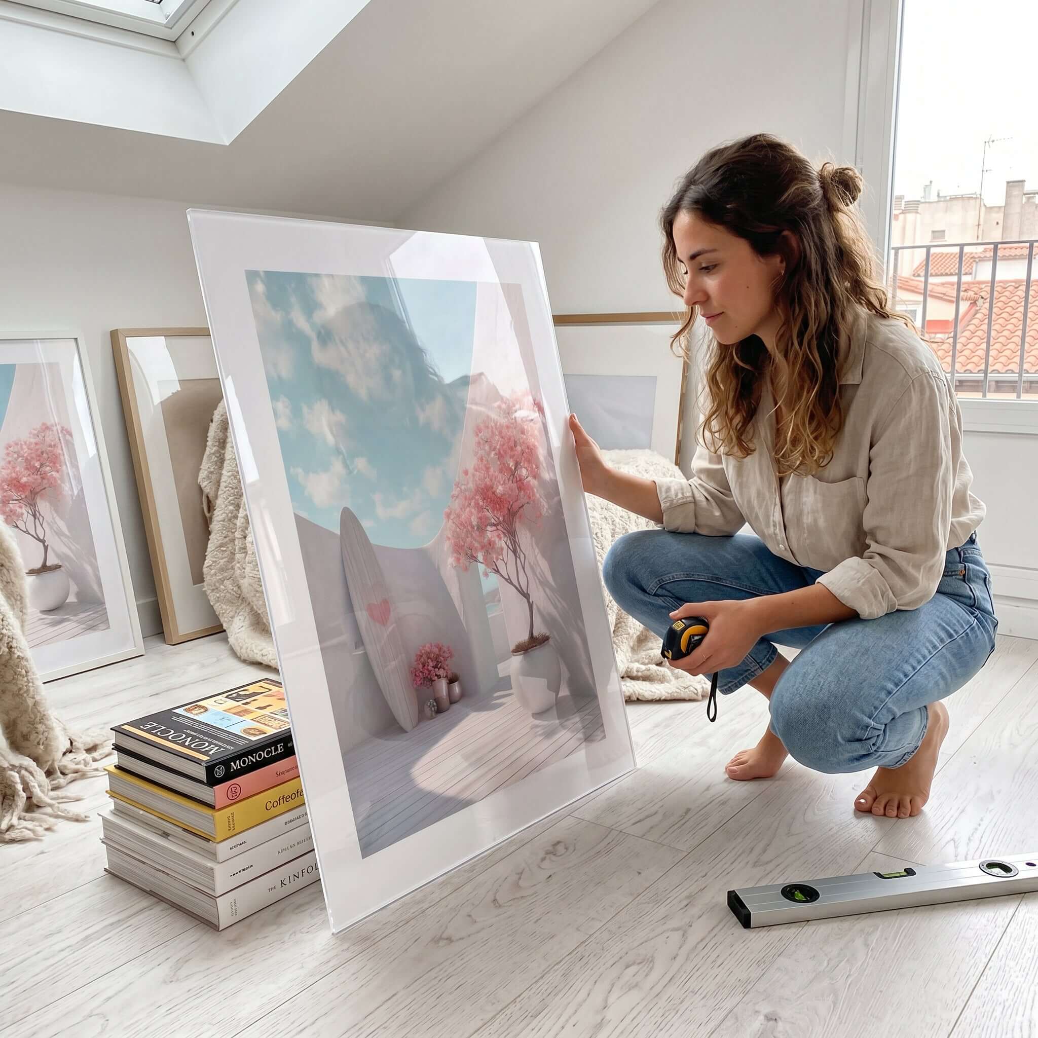 Cuadro Póster Costa Rosa | Decoración Marina Pastel