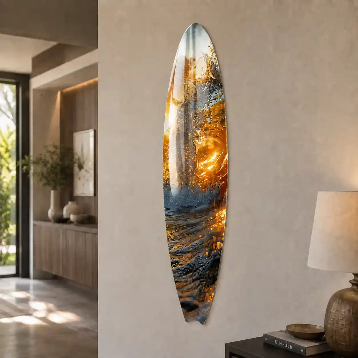 Cuadro Vertical Tabla Surf | Ola Dorada