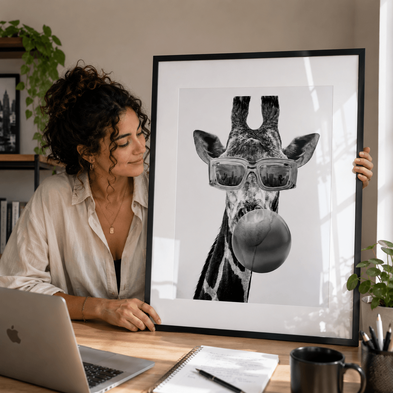 Cuadro Póster Jirafa con Gafas | Decoración Original