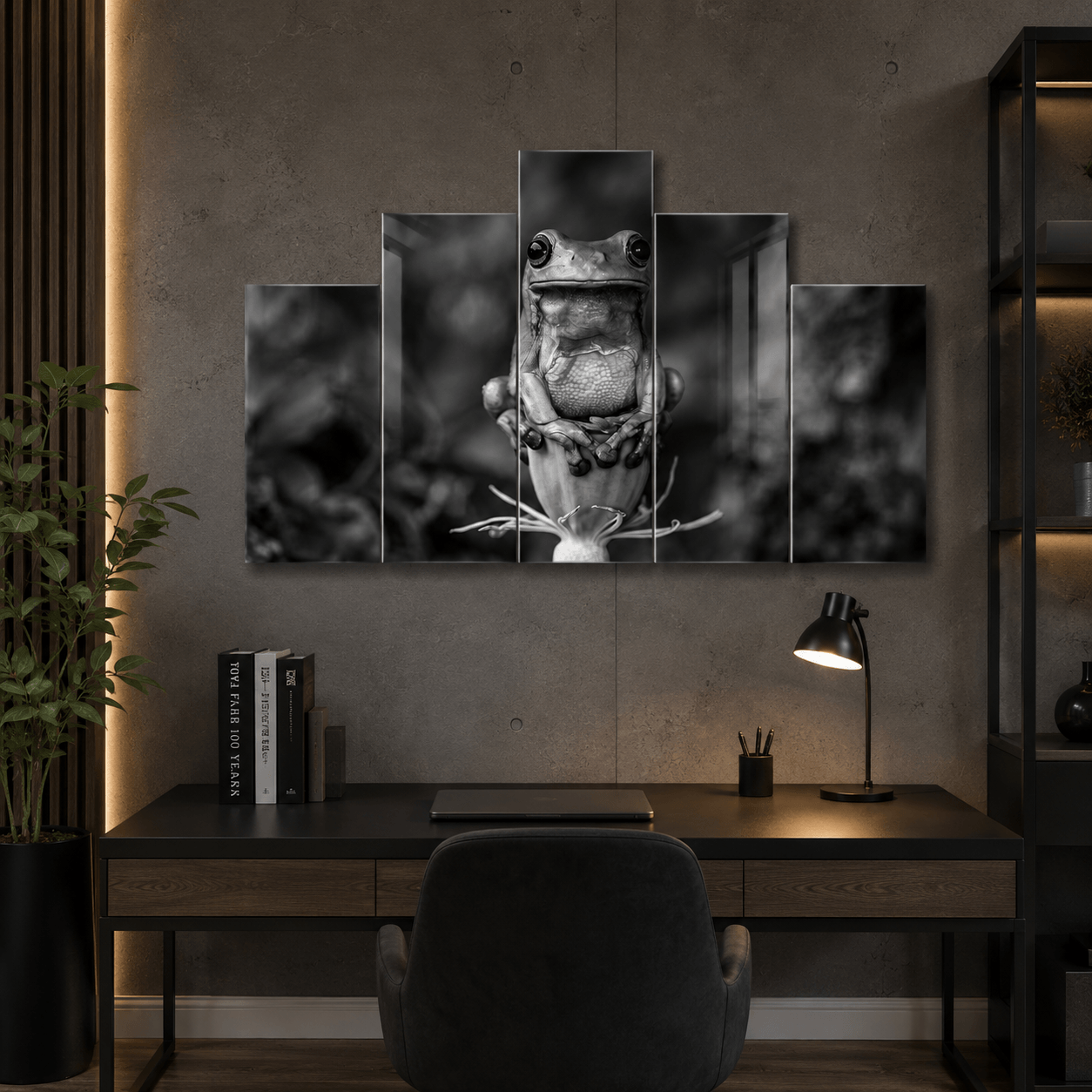 Cuadro de Metacrilato Rana | Decoración en Blanco y Negro