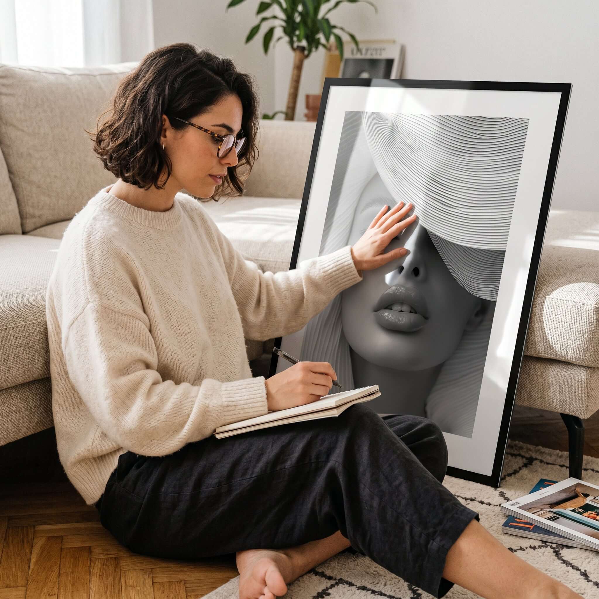 Cuadro Póster Mujer con Sombrero | Decoración Elegante
