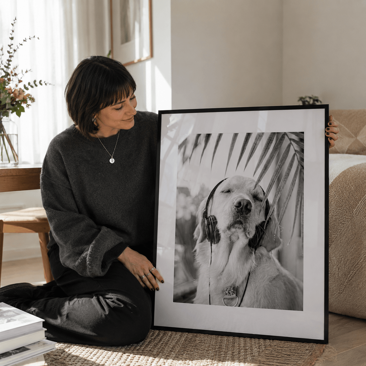 Cuadro Póster Perro en Blanco y Negro | Decoración Elegante
