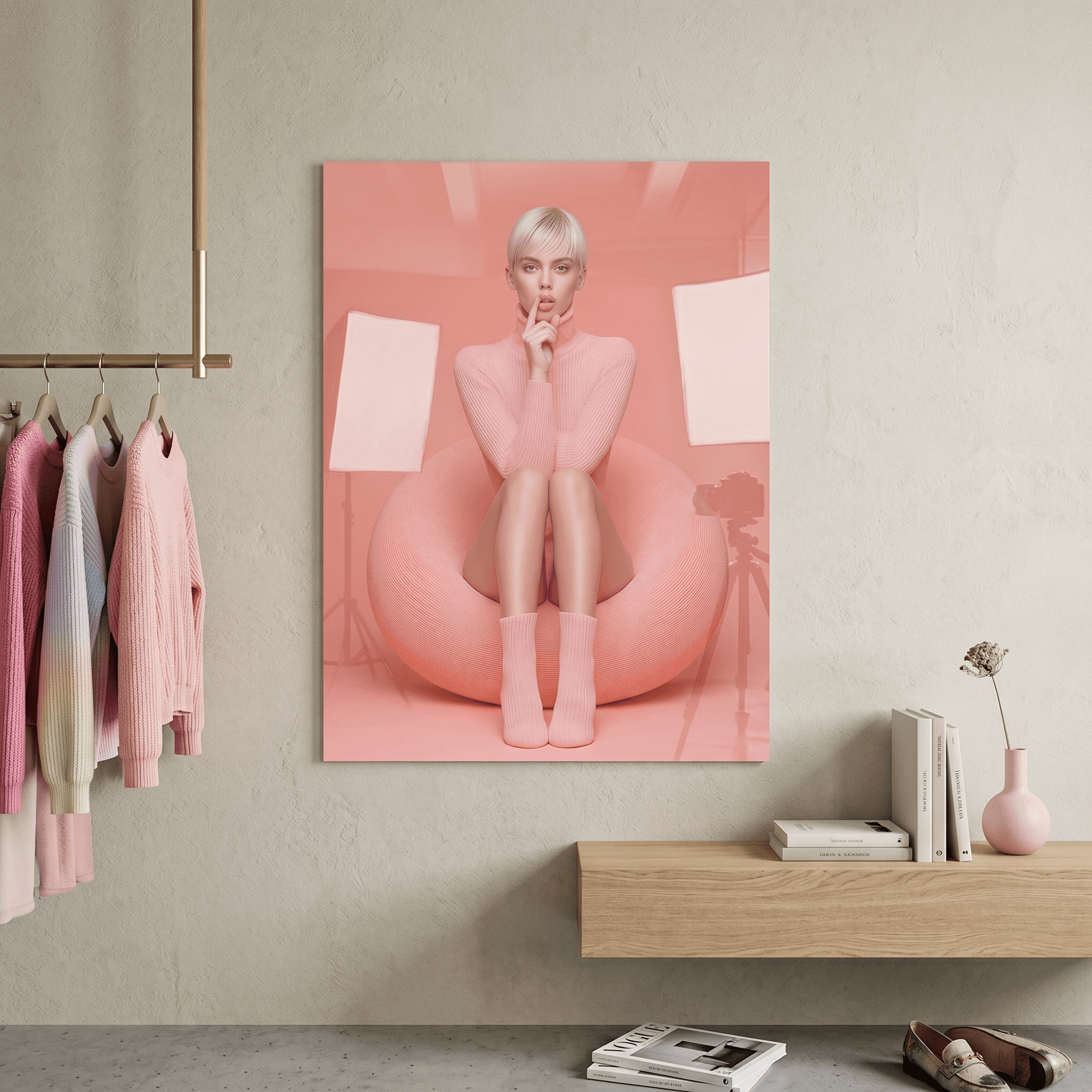Cuadro Póster Modelo en Rosa | Decoración Moderna