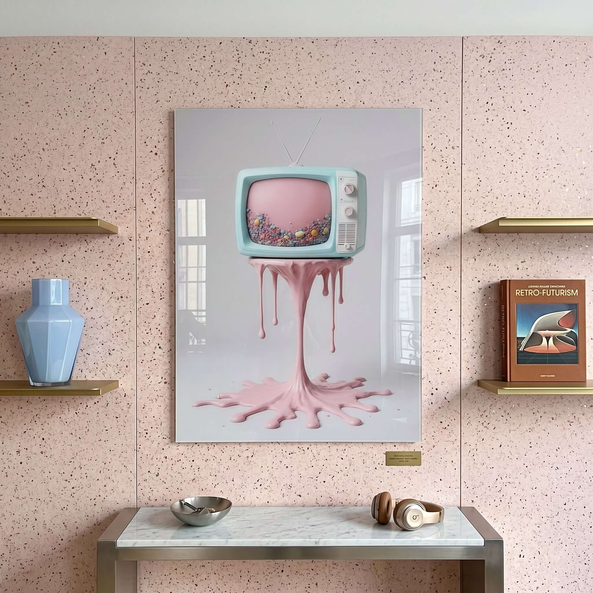 Cuadro Póster TV Vintage Derretida | Decoración Surrealista