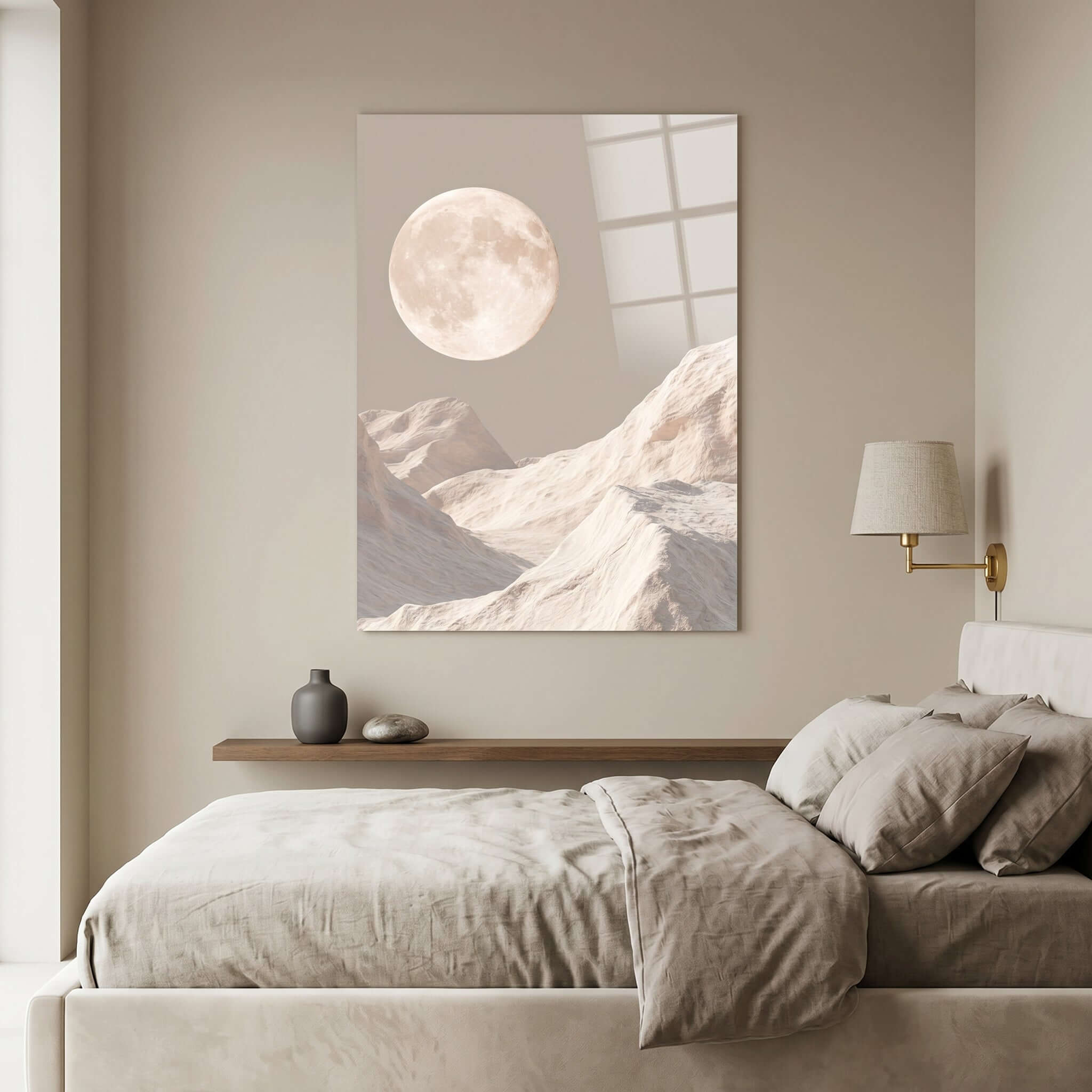 Cuadro Póster Luna sobre Montañas | Decoración Minimalista