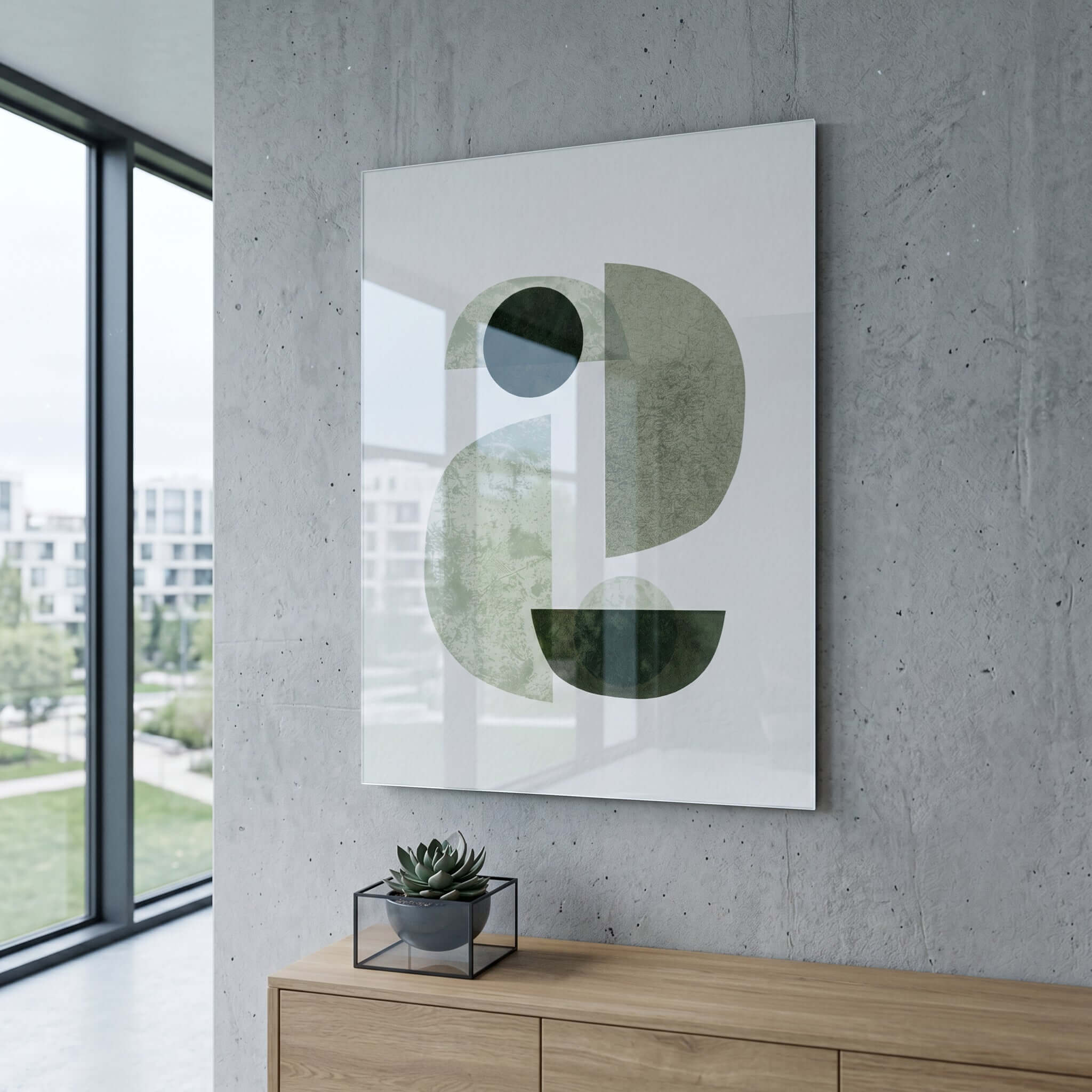 Cuadro Póster Geométrico Verde | Decoración Minimalista