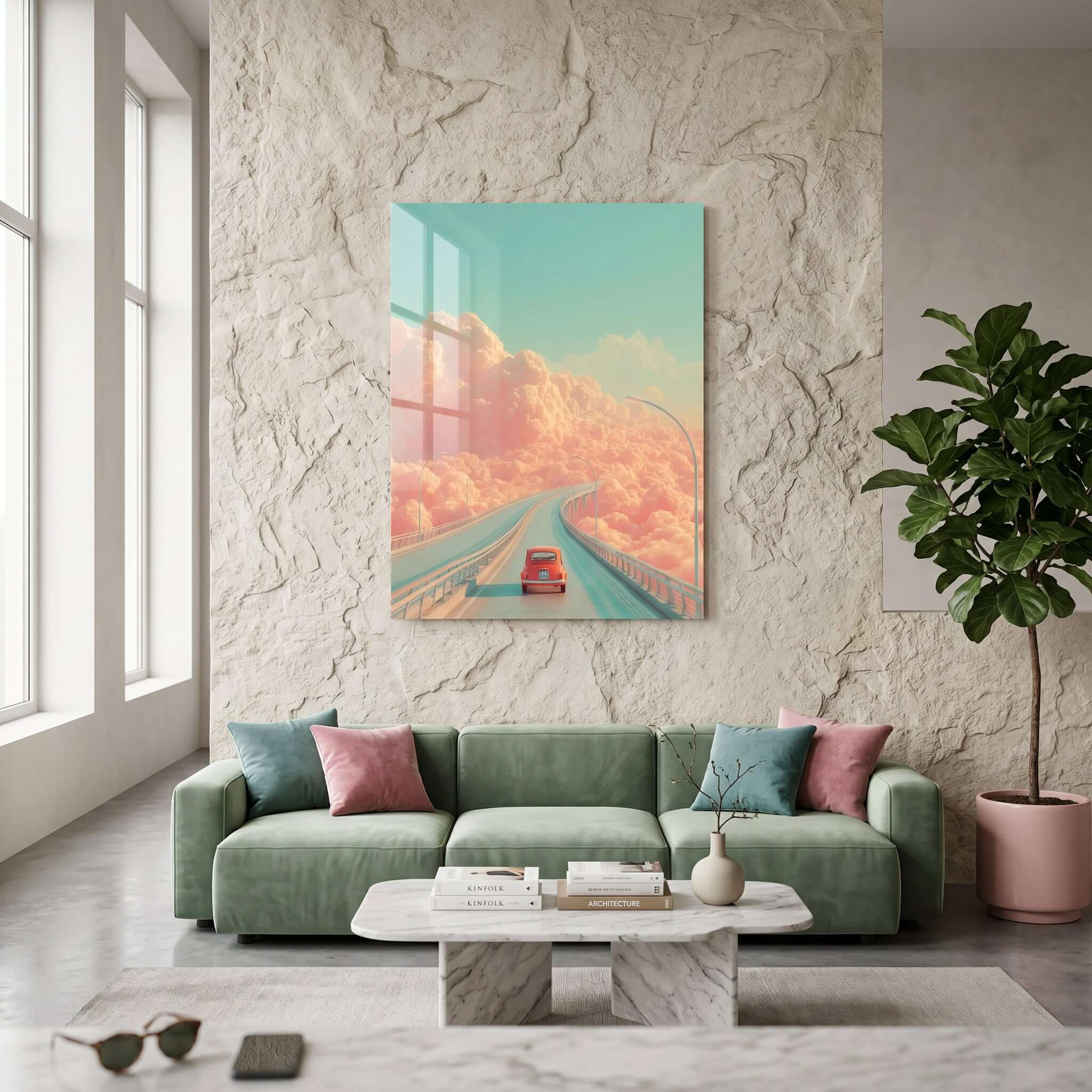 Cuadro Póster Coche en Carretera | Decoración Surrealista