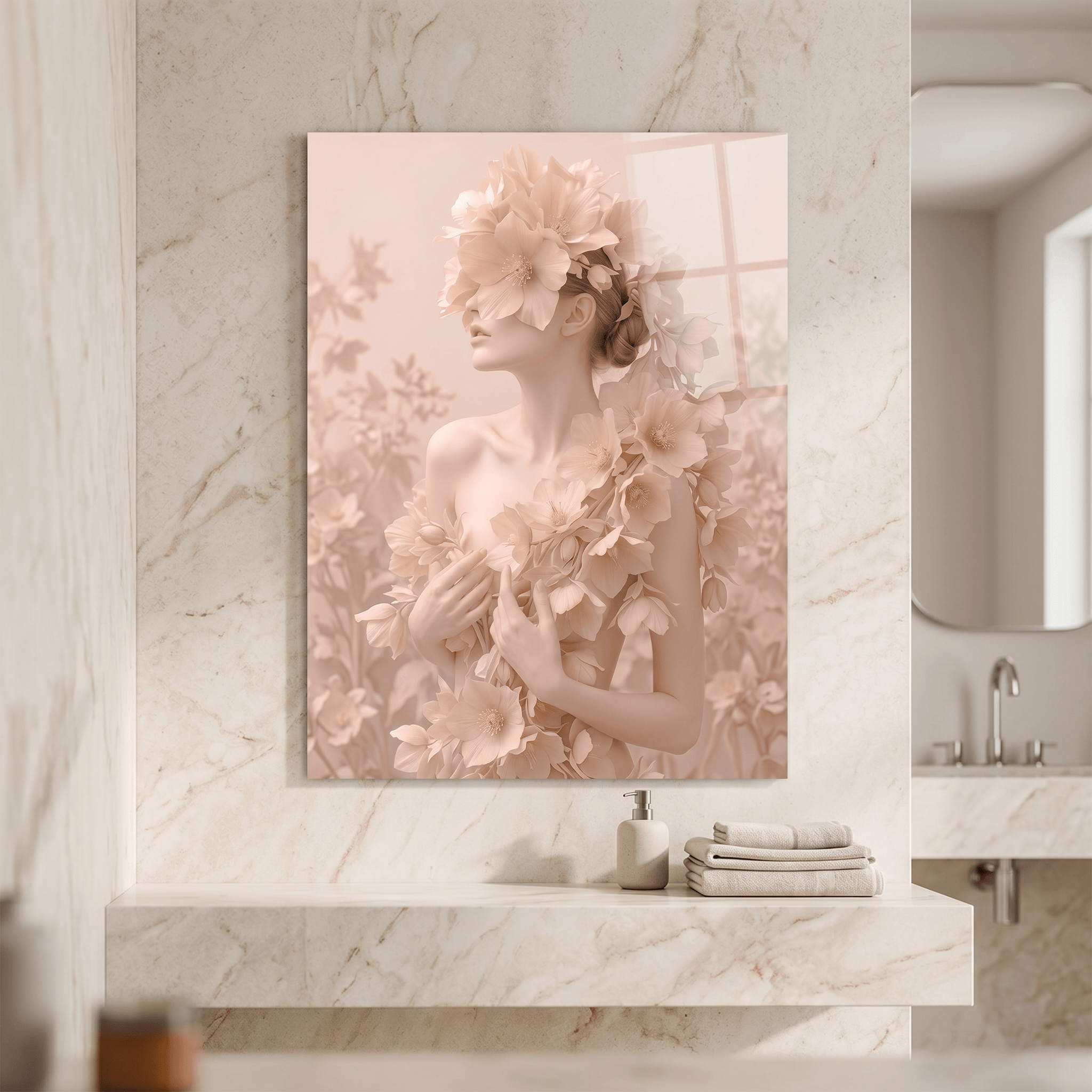 Cuadro Póster Mujer con Flores | Decoración Elegante