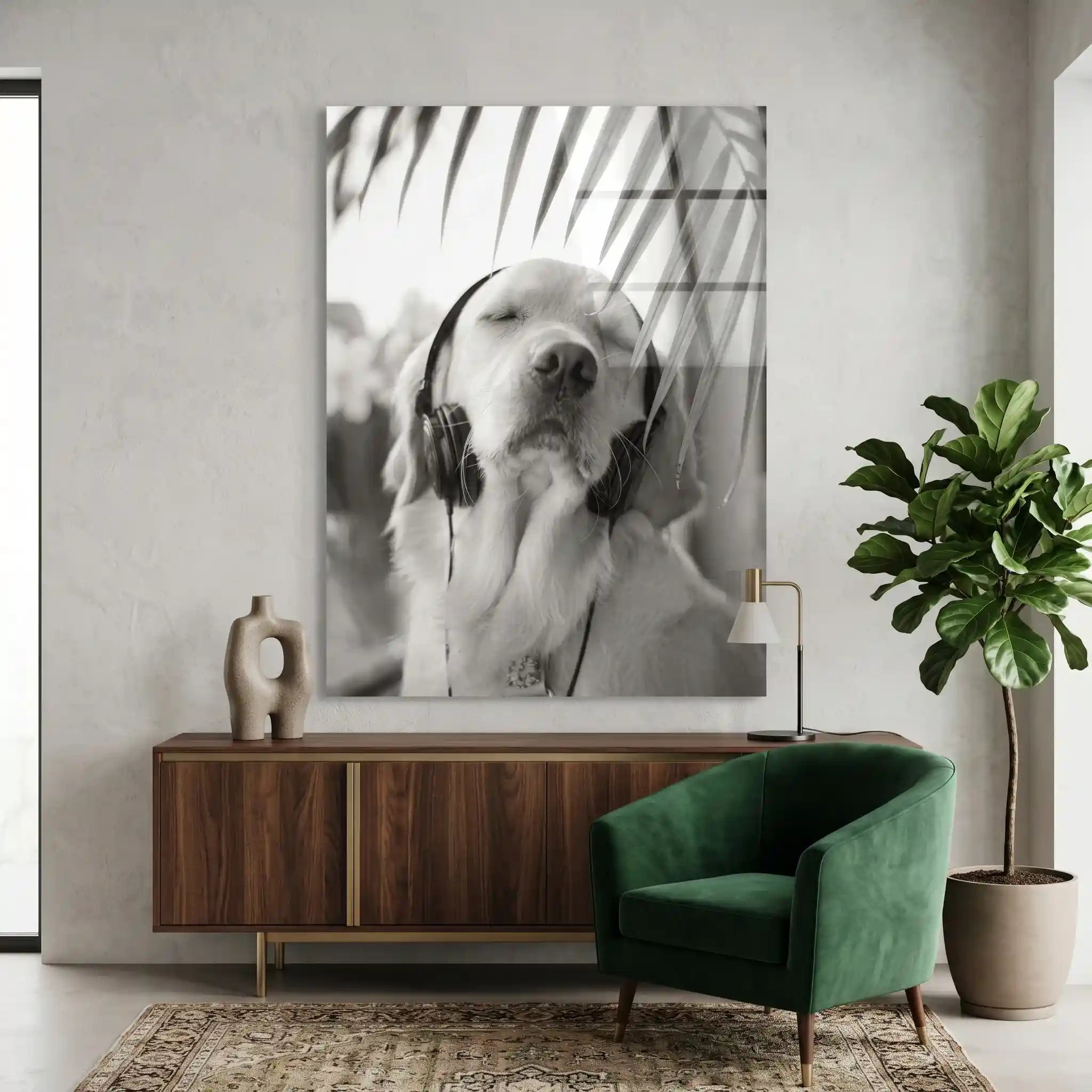 Cuadro Perro con Auriculares | Relax
