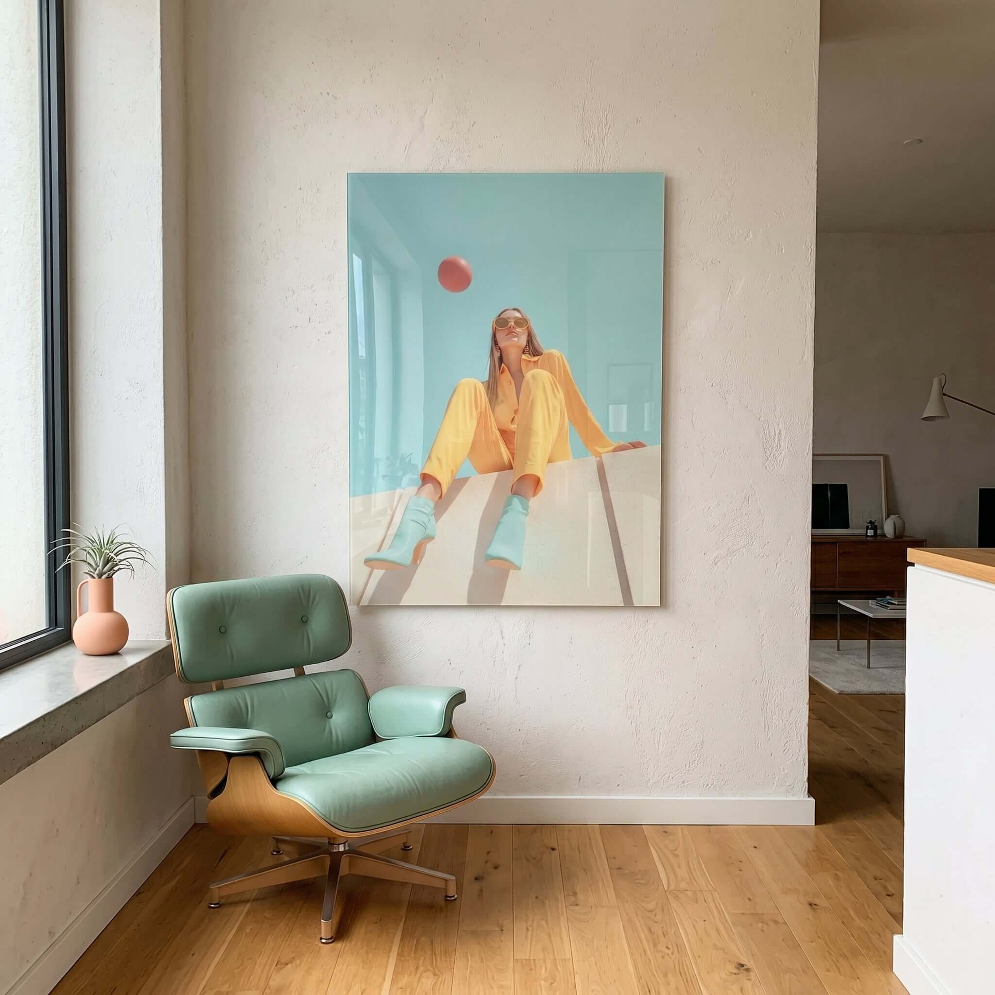Cuadro Póster Mujer con Traje Amarillo | Decoración Moderna