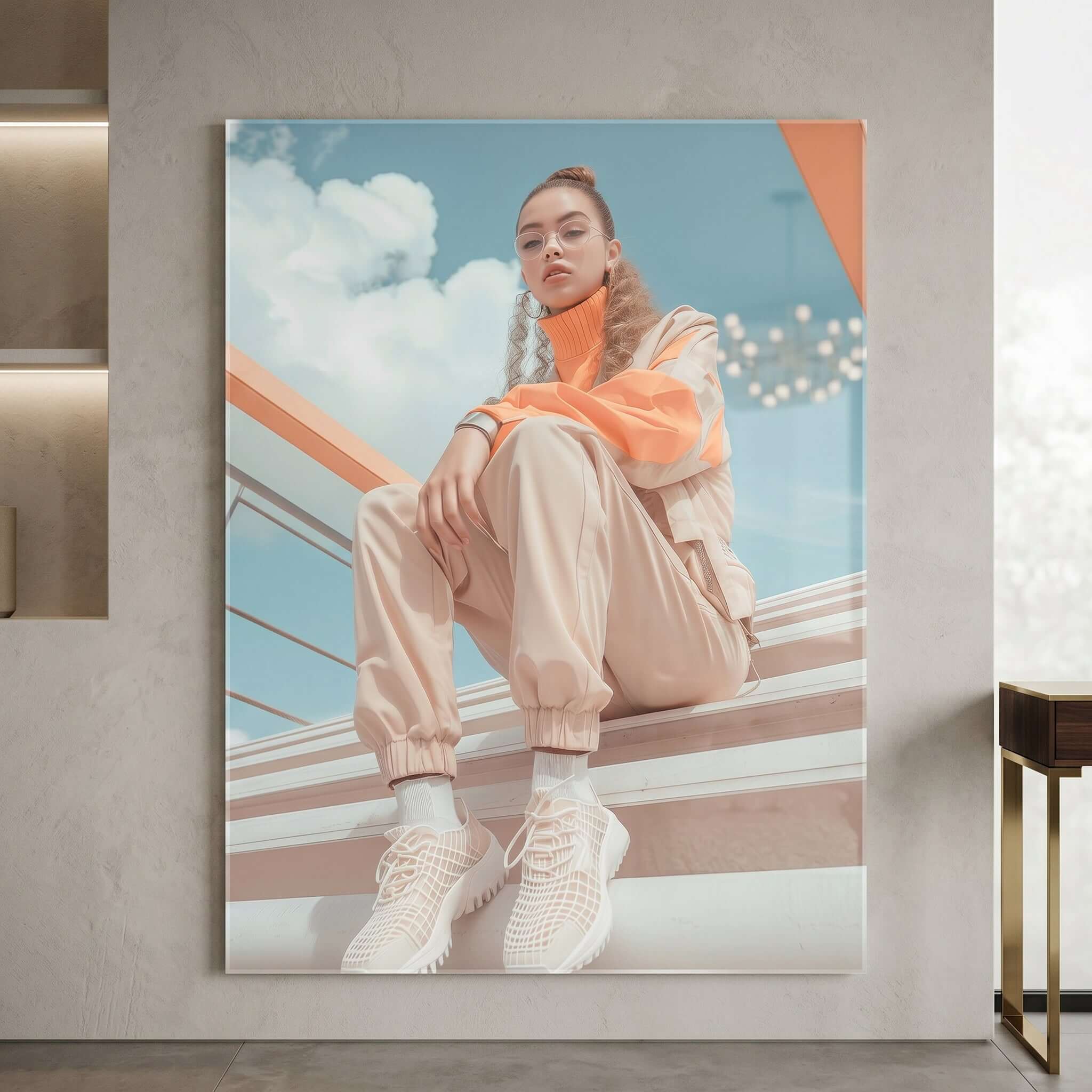 Cuadro Póster Mujer con Moda Urbana | Decoración Pastel