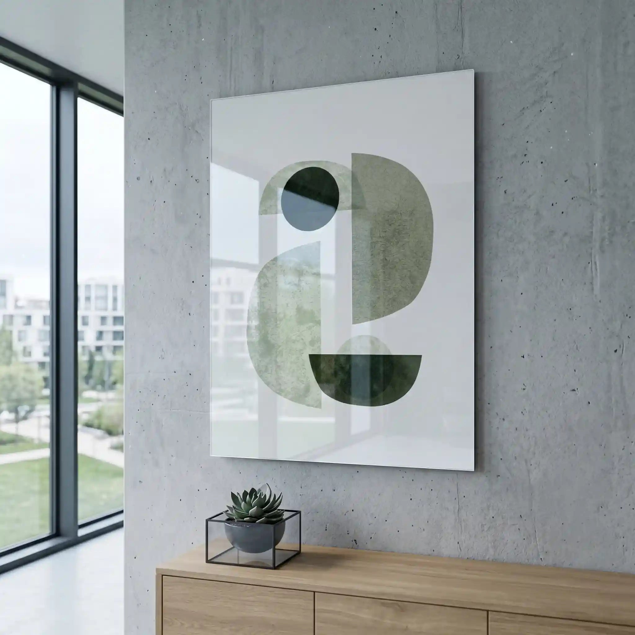 Cuadro Póster Geométrico Verde | Decoración Minimalista