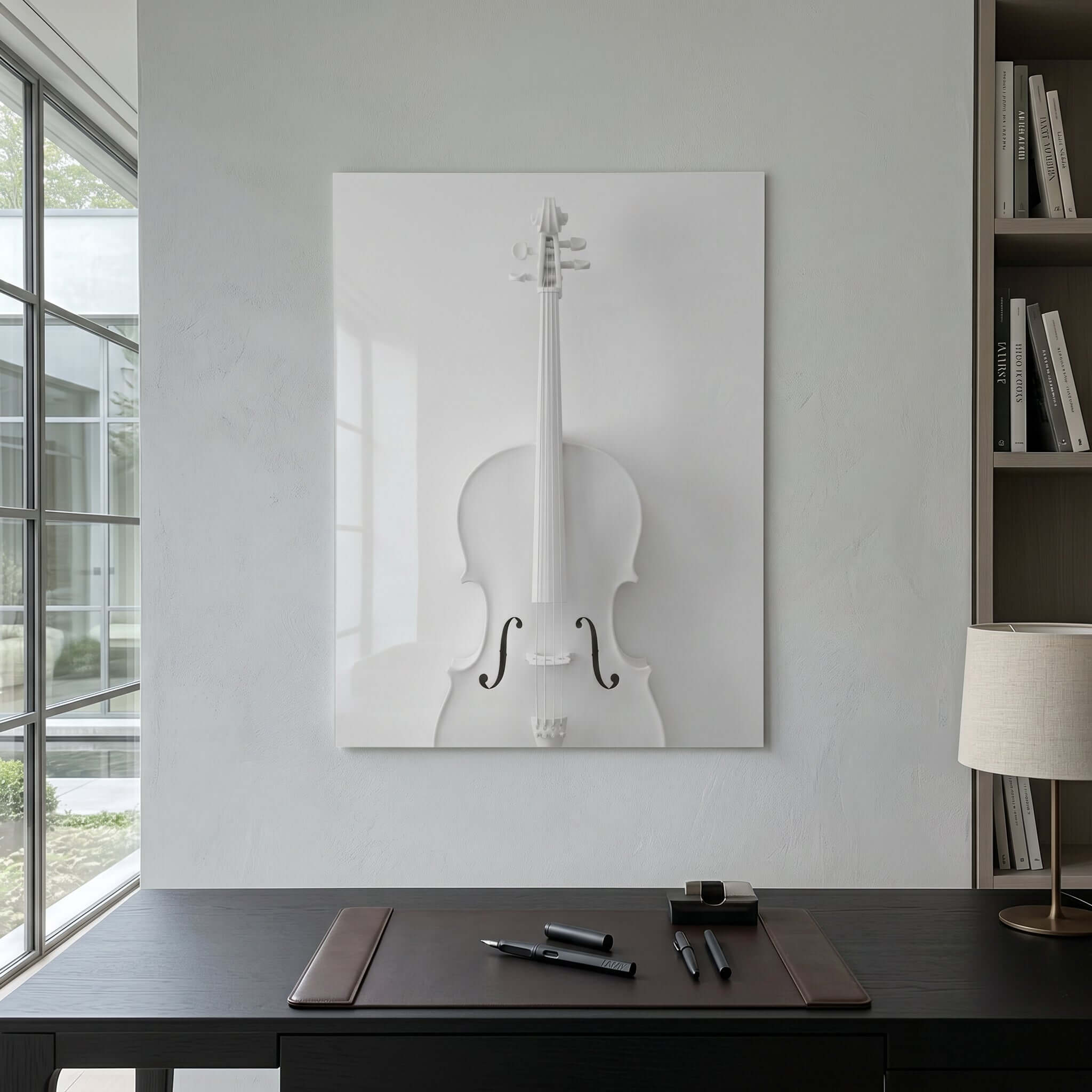 Cuadro Póster Violín Blanco | Decoración Musical Minimalista