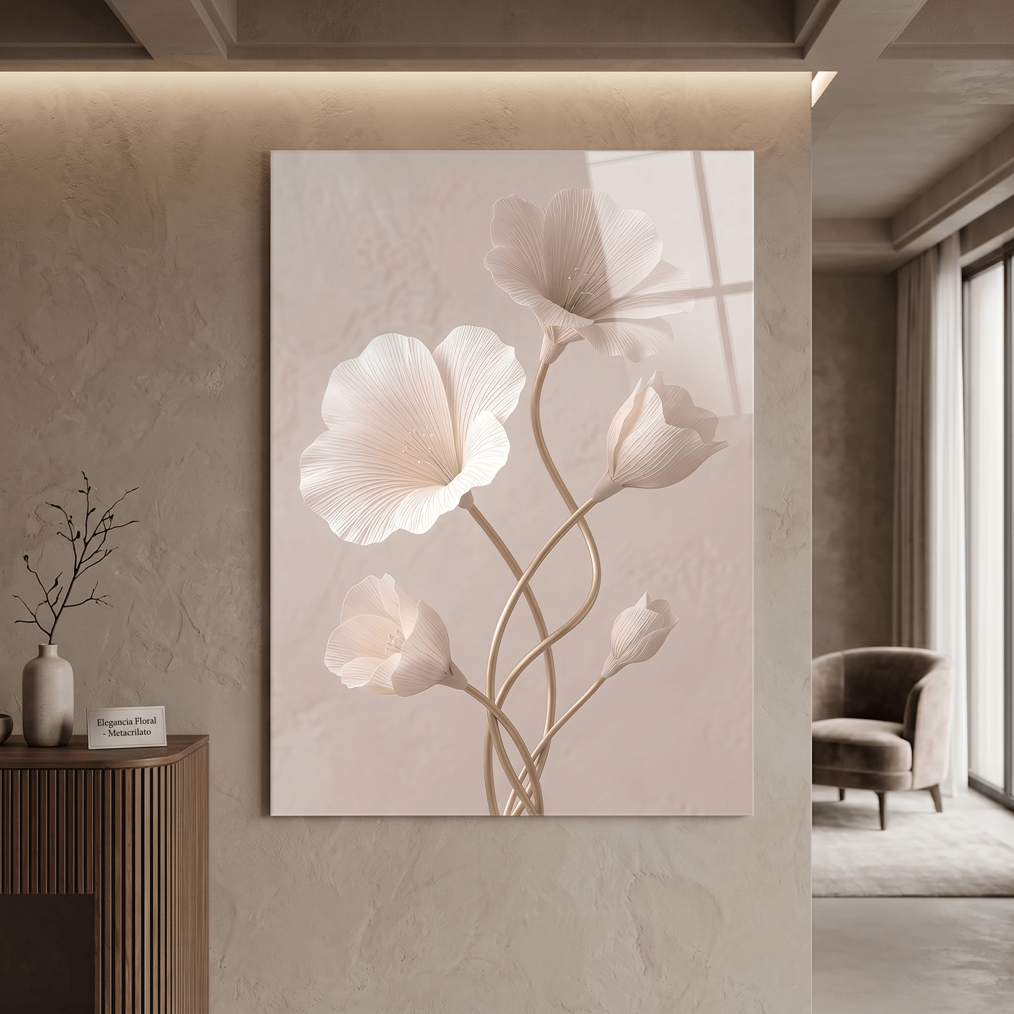 Cuadro Póster Flores Blancas | Decoración Botánica Minimalista