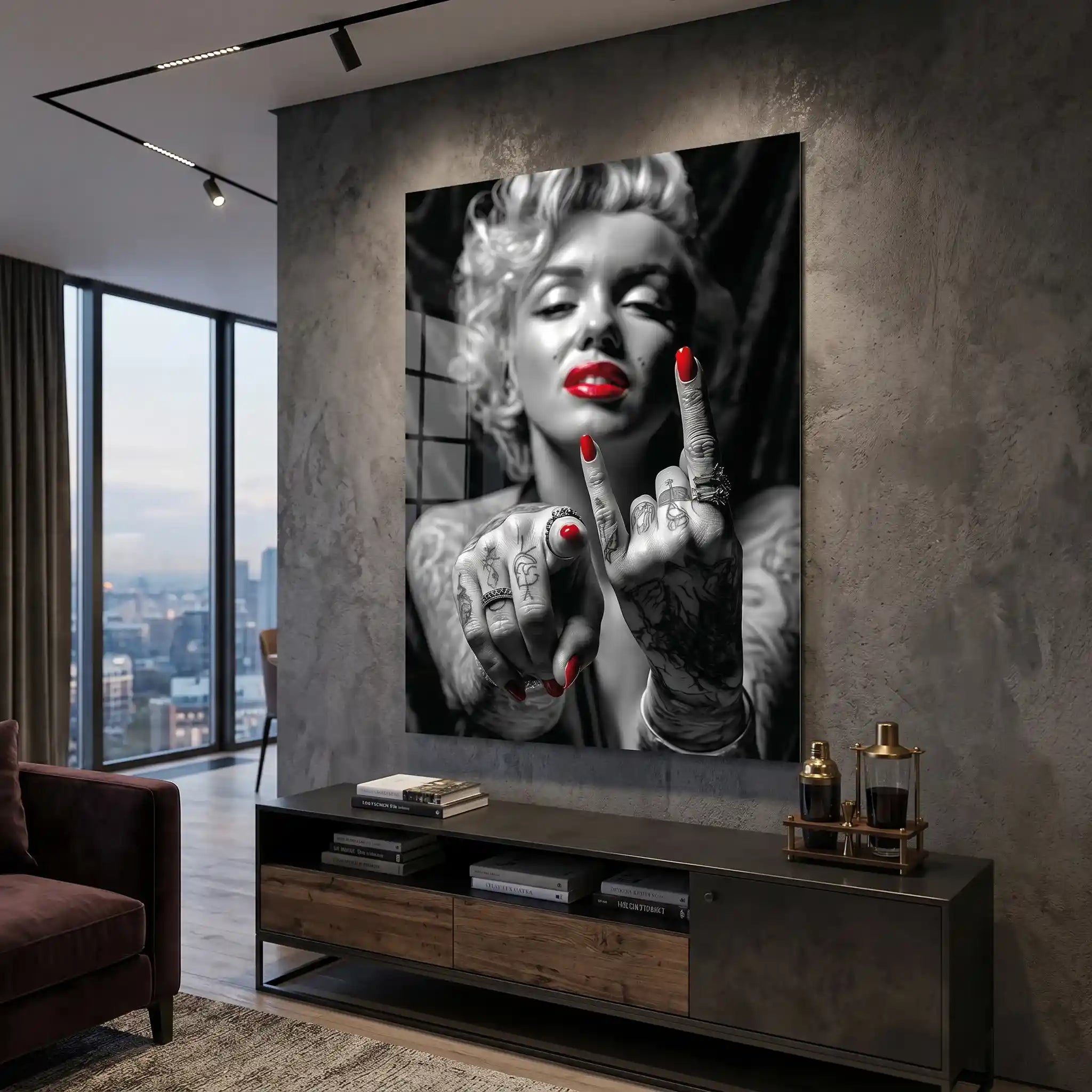 Cuadro Póster Marilyn Monroe | Rebel Icon | Red Attitude