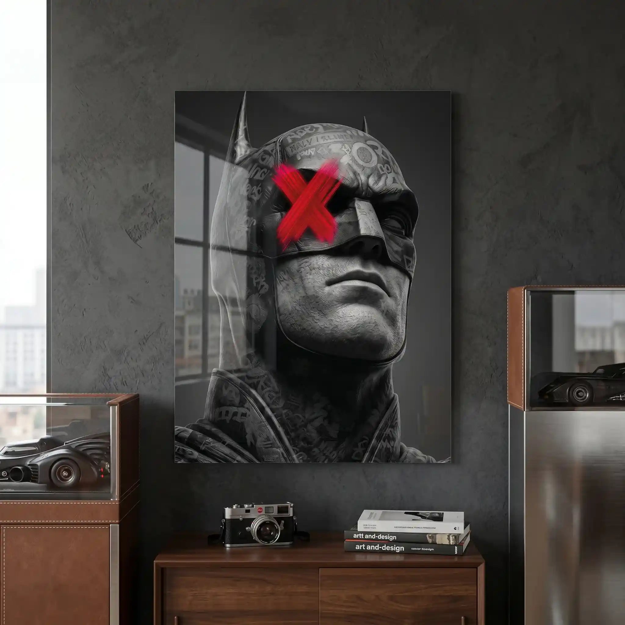 Cuadro Dark Hero| Batman Red X | Decoración Oscura y Cinematográfica