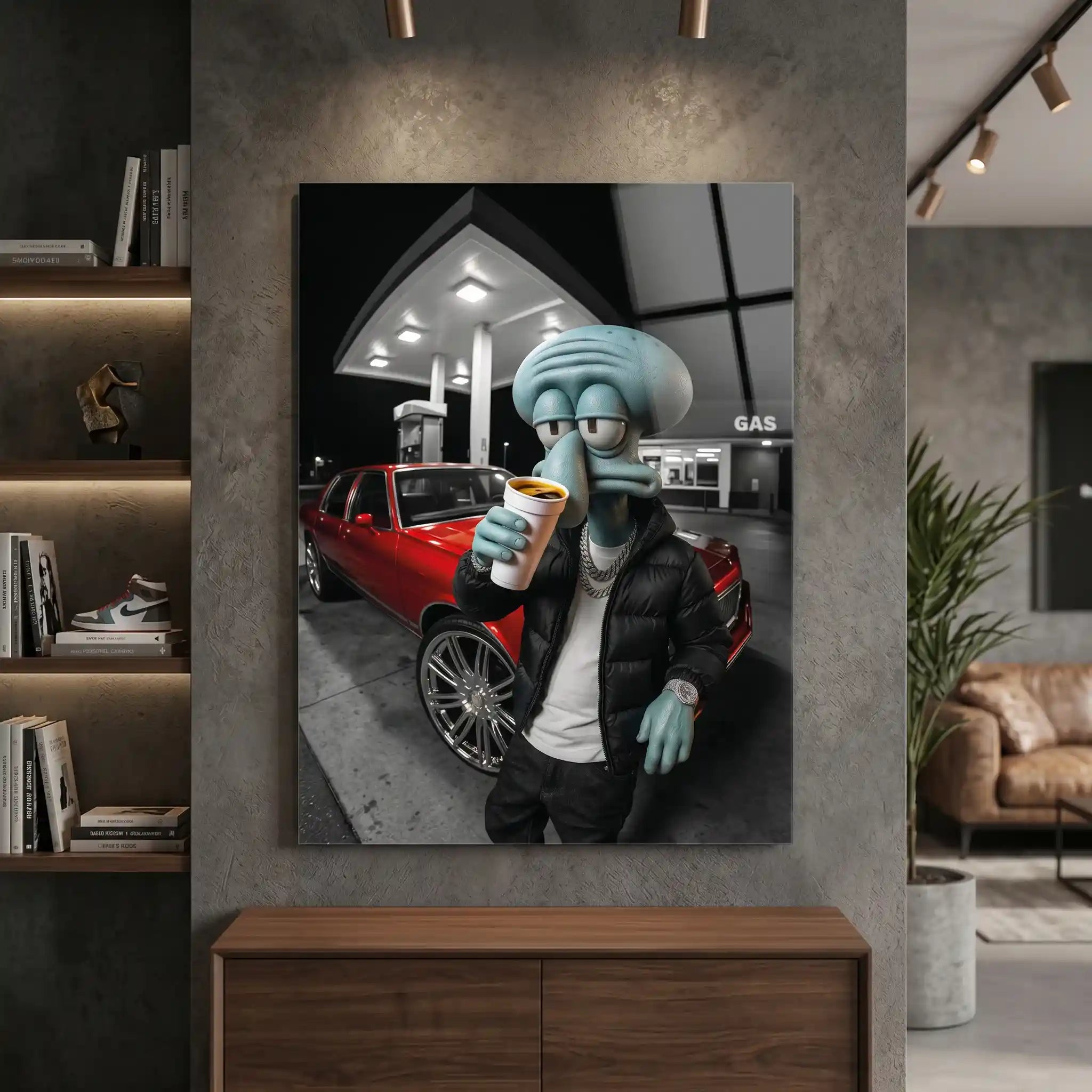 Cuadro Póster Calamardo | Midnight Coffee | Urban Mood