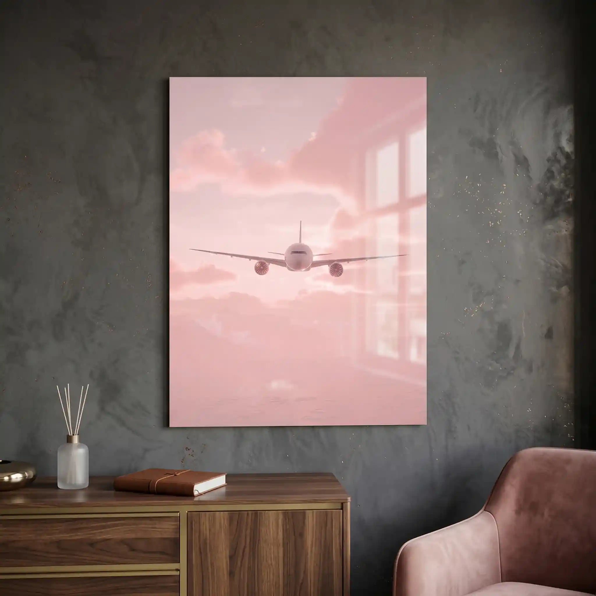 Cuadro Póster Pink Flight | Vuelo entre Nubes
