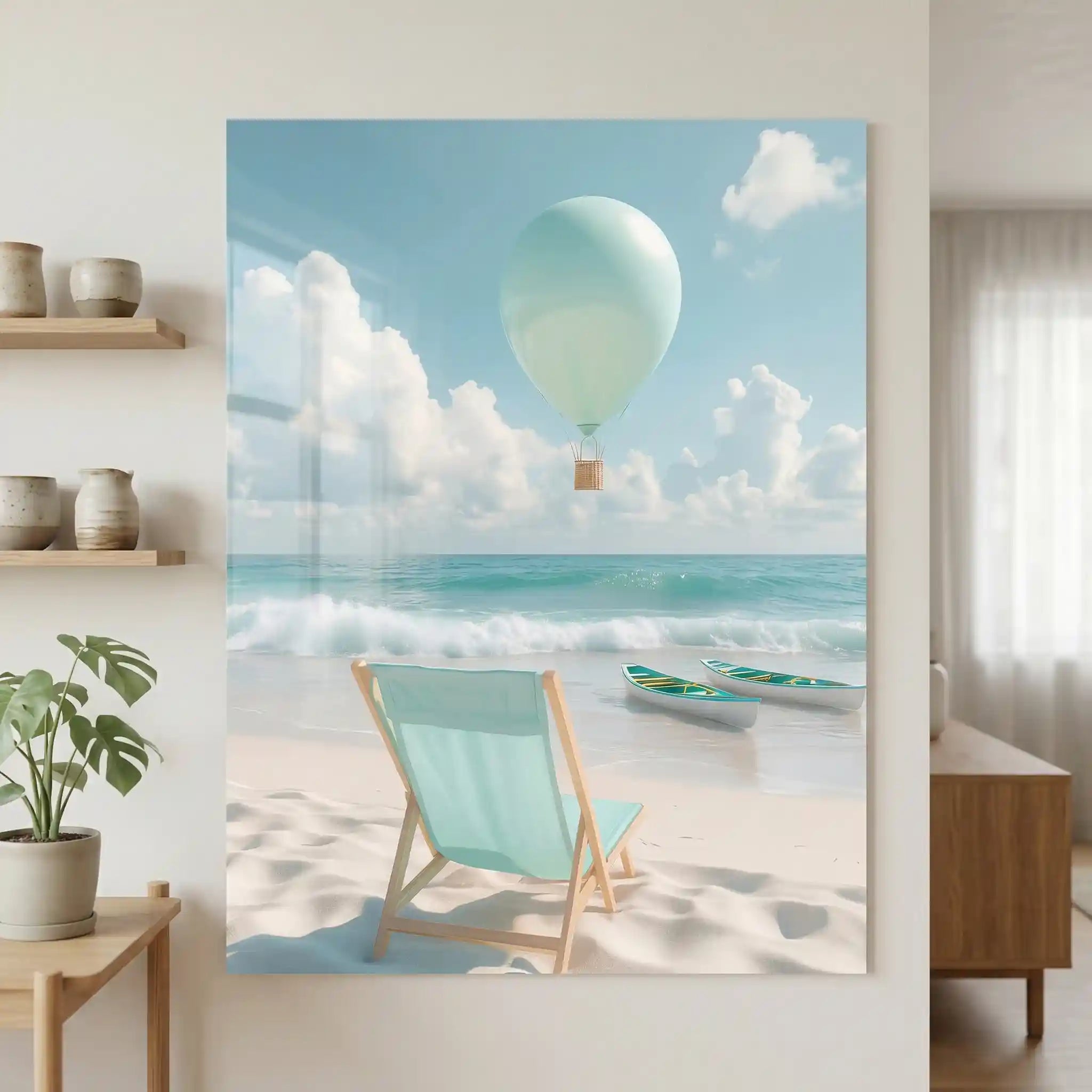 Cuadro Póster Summer Escape | Globo sobre el Mar