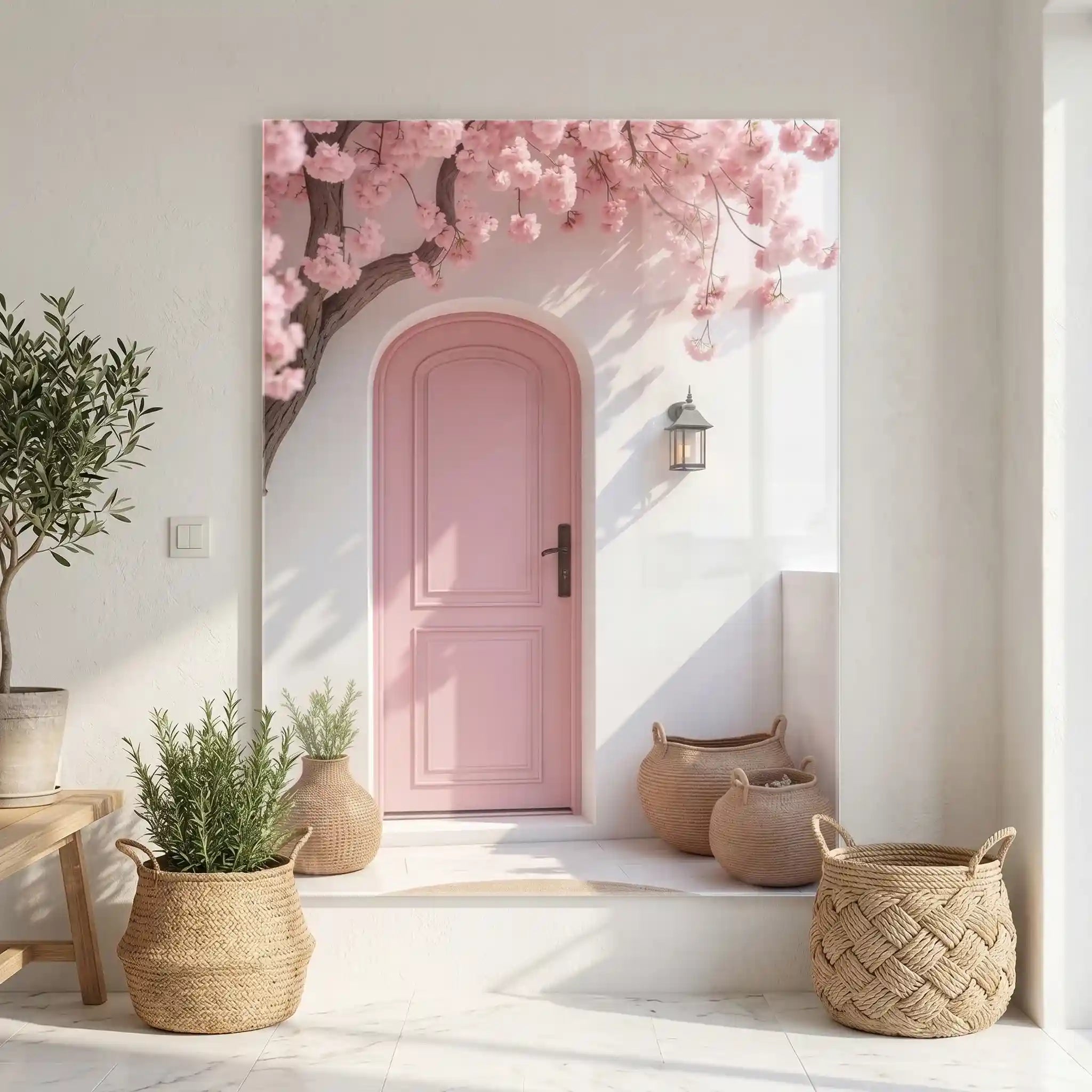 Cuadro Póster Pink Entrance | Puerta entre Flores