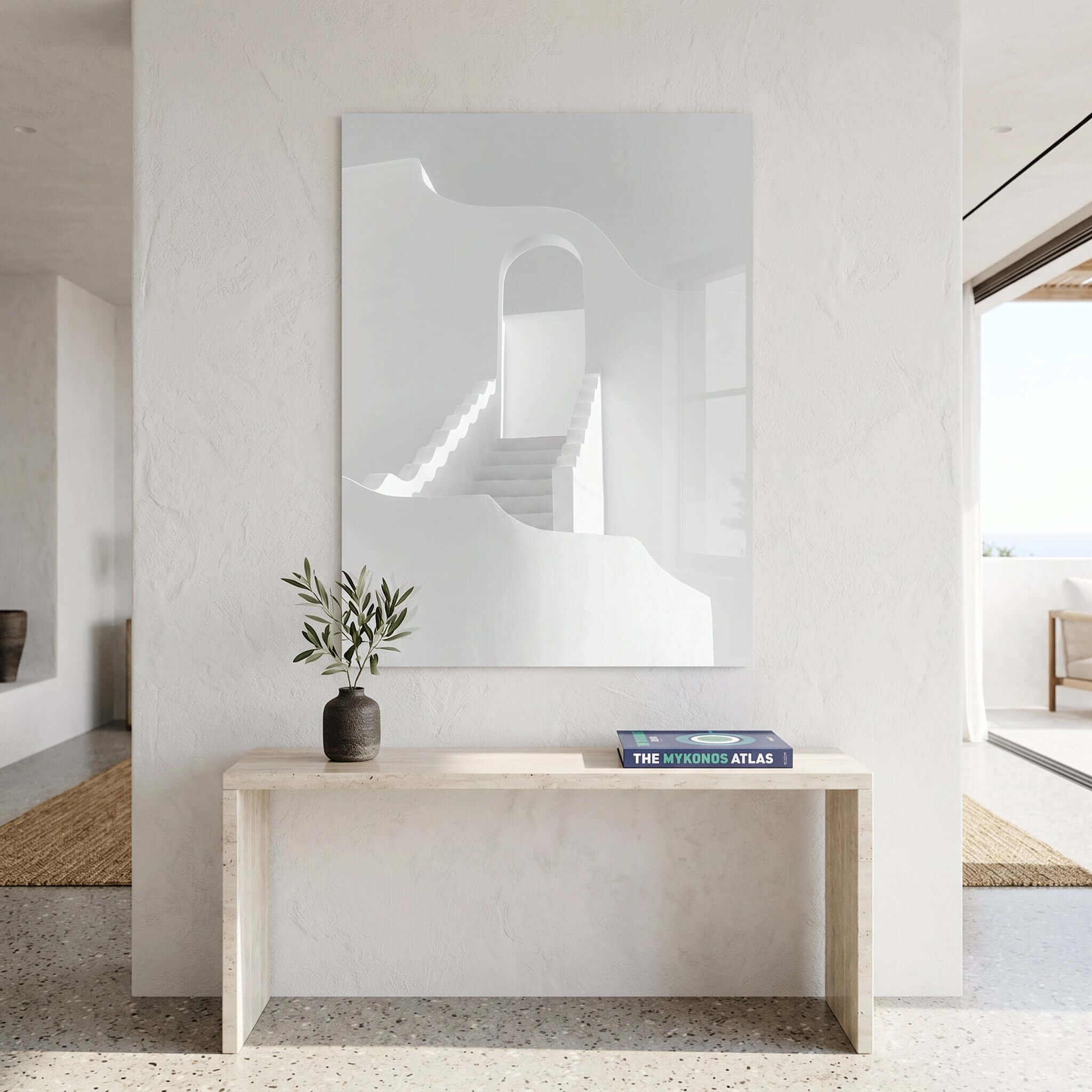 Cuadro Póster Escaleras Blancas | Decoración Minimalista