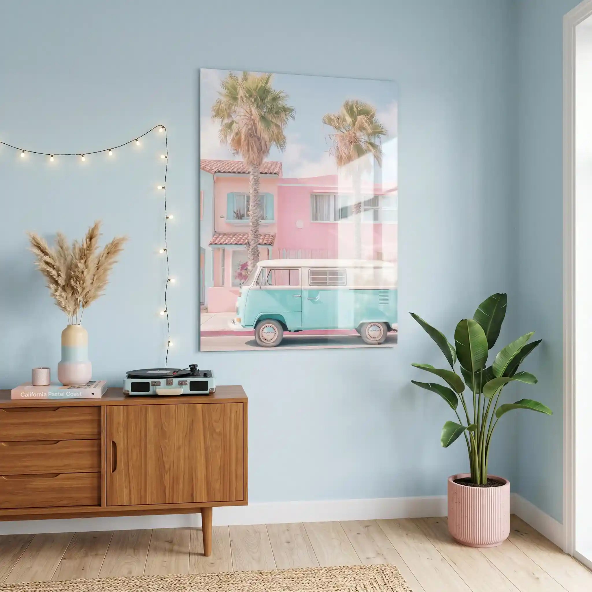 Cuadro Póster Pastel California | Vintage Van