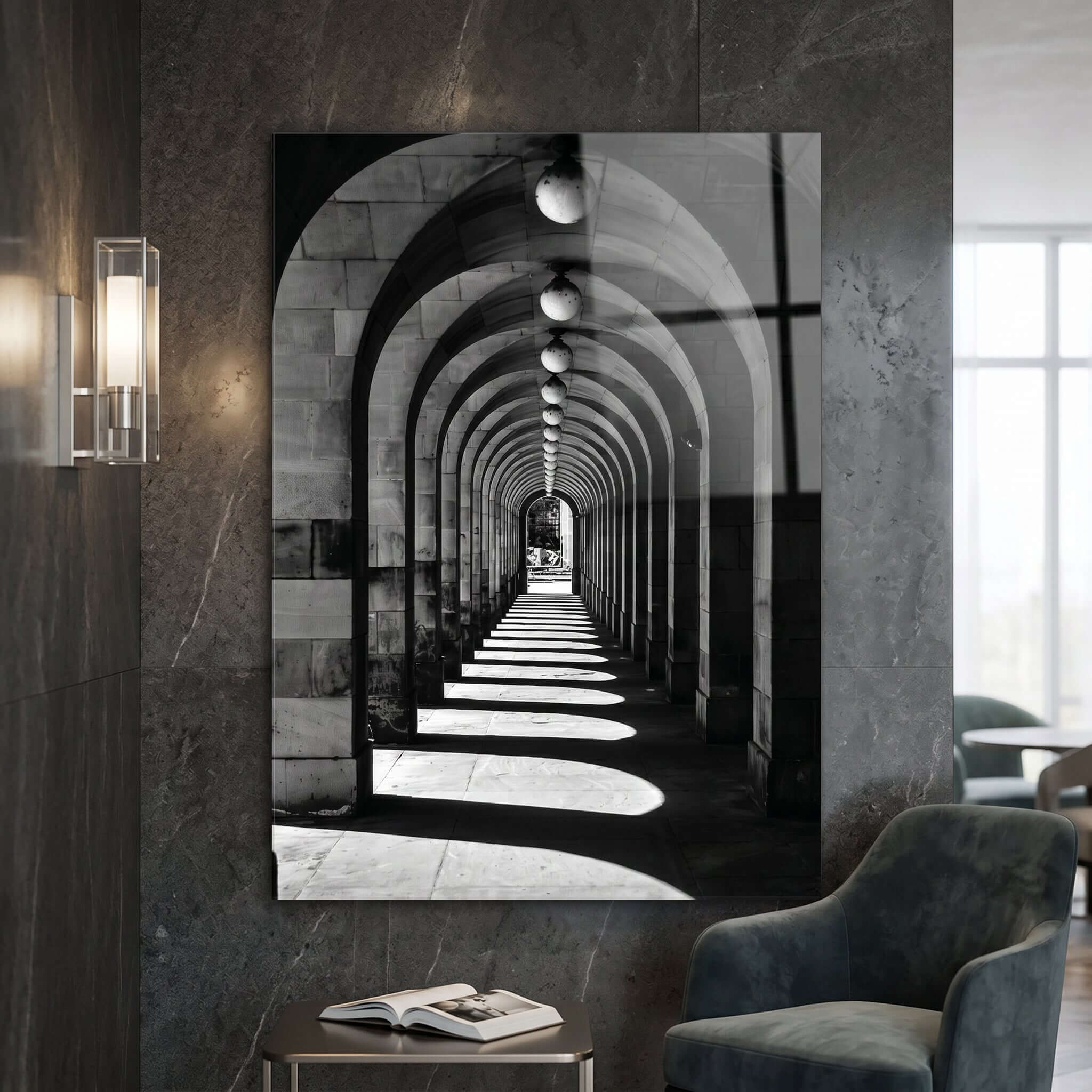 Cuadro Póster Pasillo de Arcos | Decoración Arquitectónica