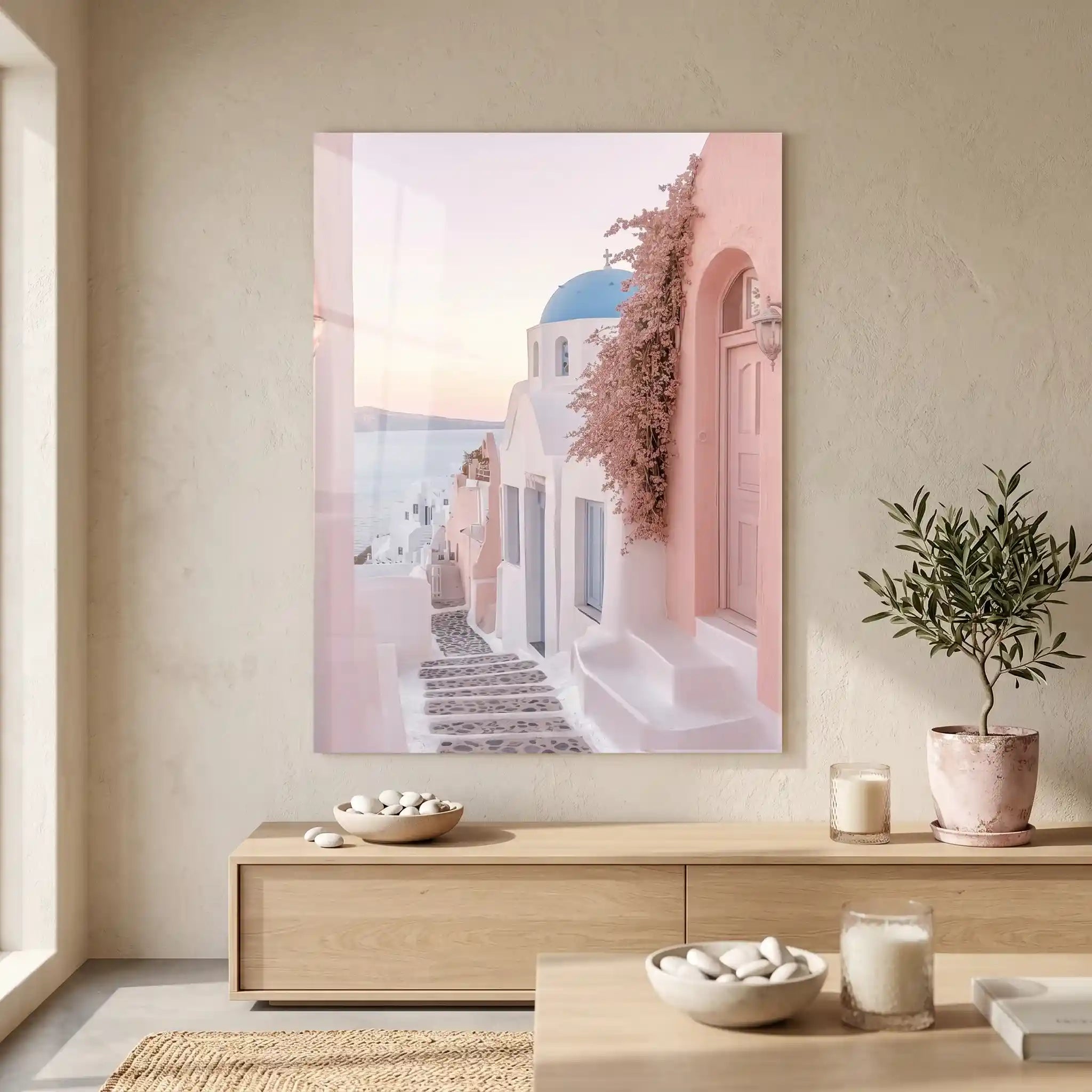 Cuadro Póster Santorini | Pink Sunset