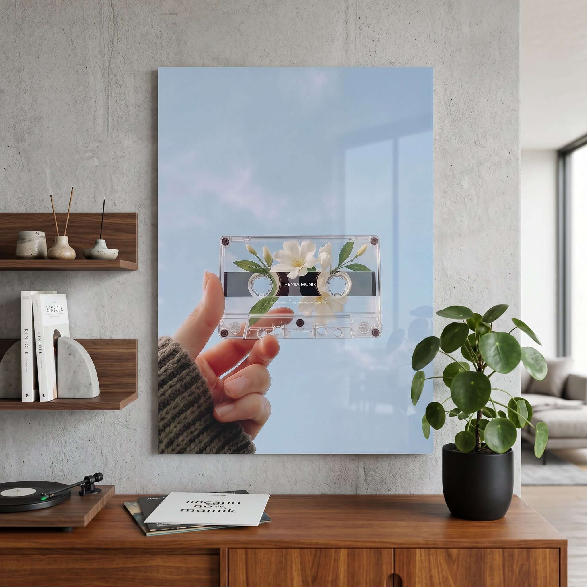 Cuadro Póster Cassette Floral | Decoración Retro