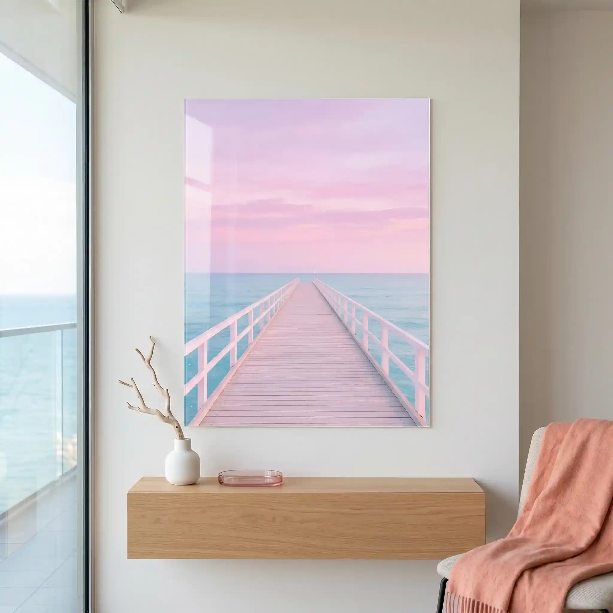 Cuadro Póster Muelle Rosa | Pink Horizon