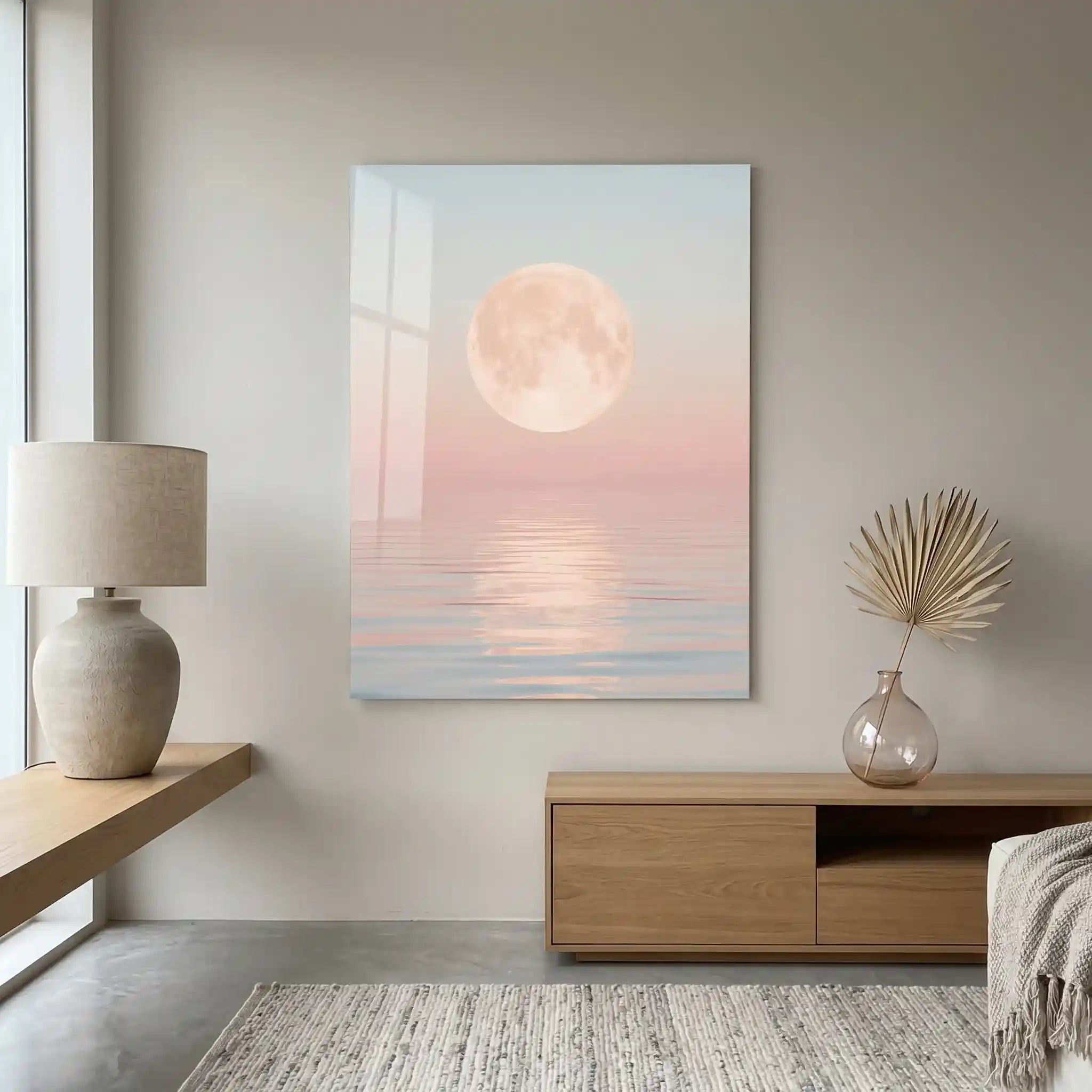Cuadro Póster Luna Rosa sobre el Mar | Moonlight
